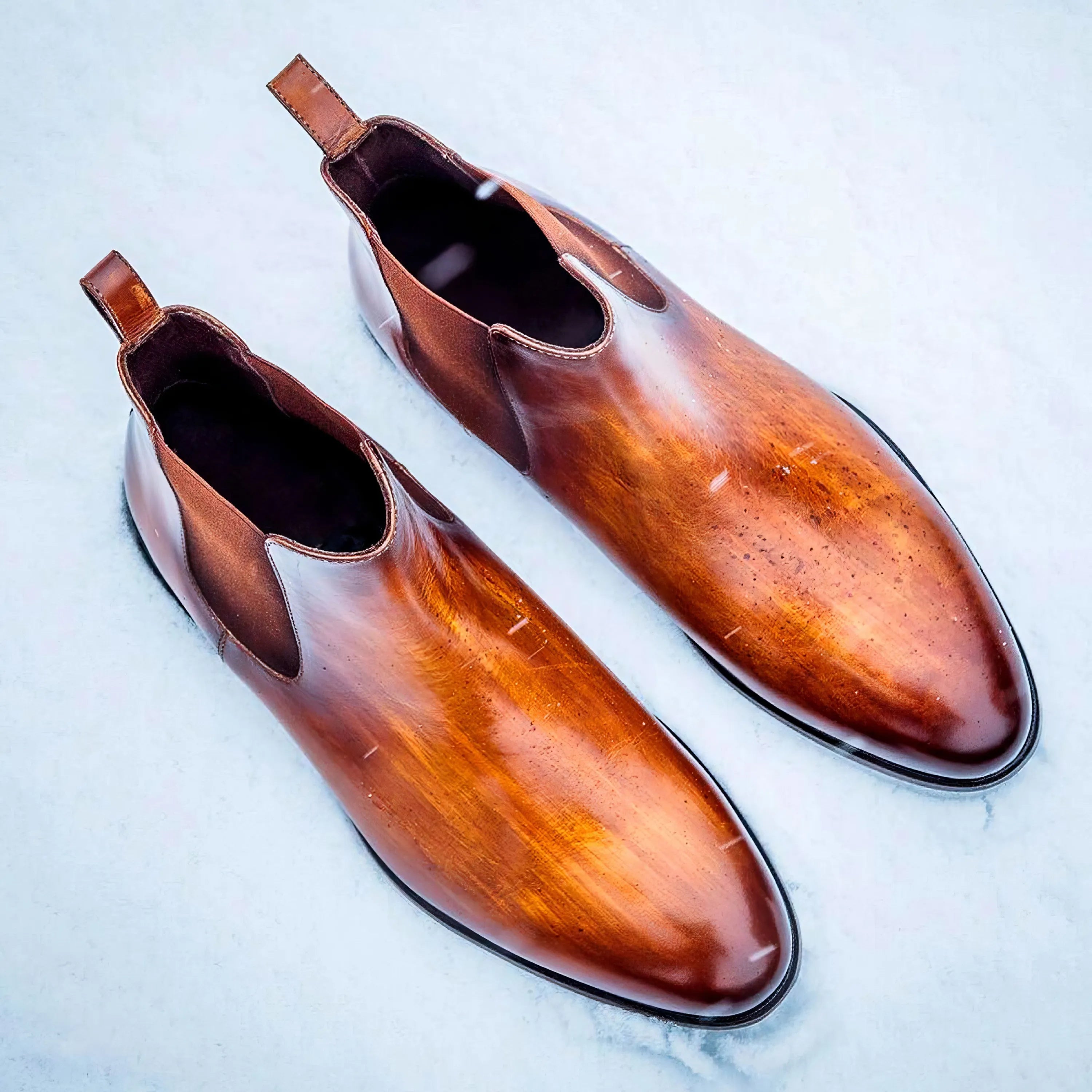 Pair of brown leather 2561 Patina Chelsea Boots