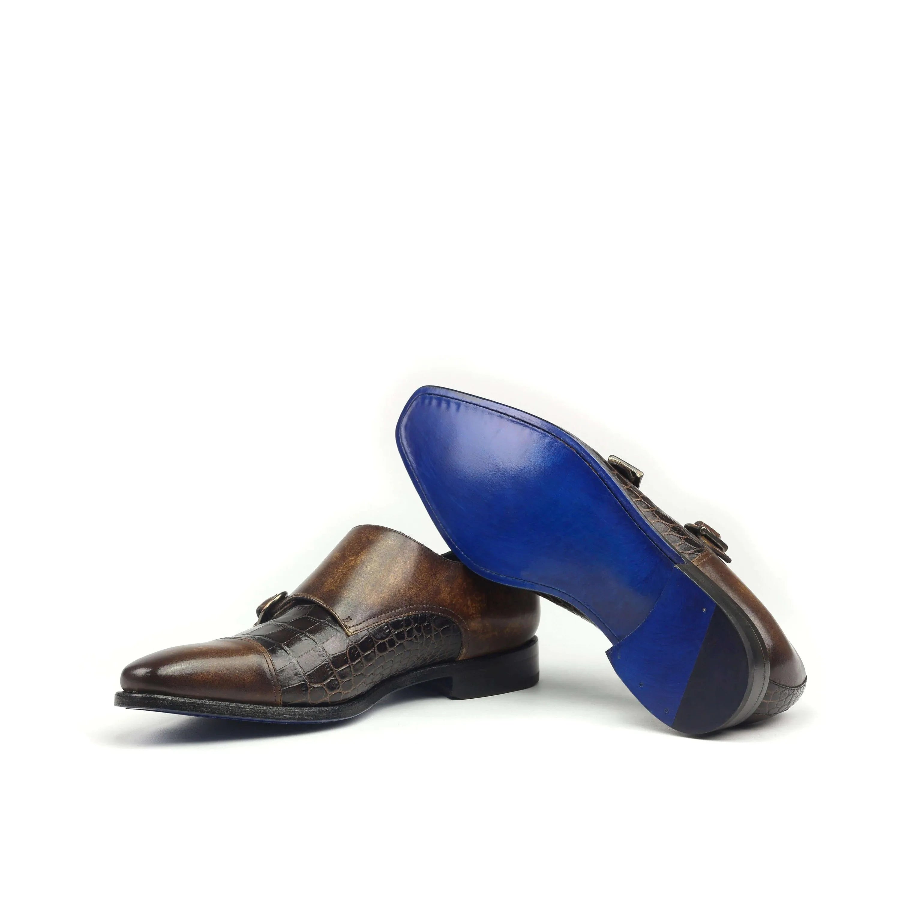 Abraham Double Monk Patina II brown leather shoes
