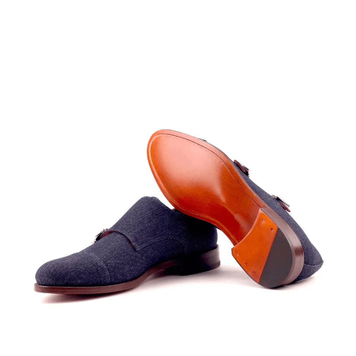 Aesop Double Monk pair of blue double monk strap shoes