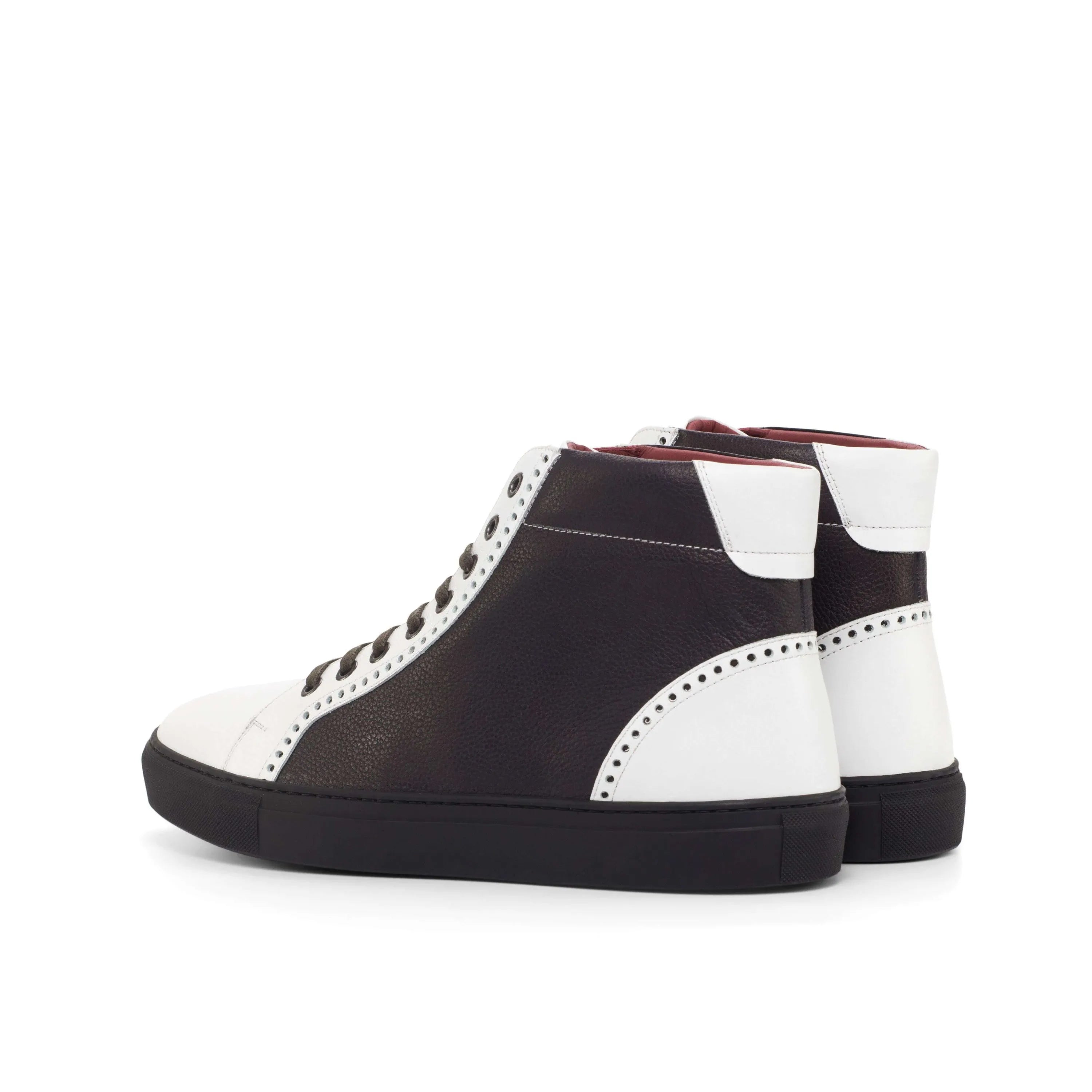 Black and white AF19 High Kicks high-top sneakers back view