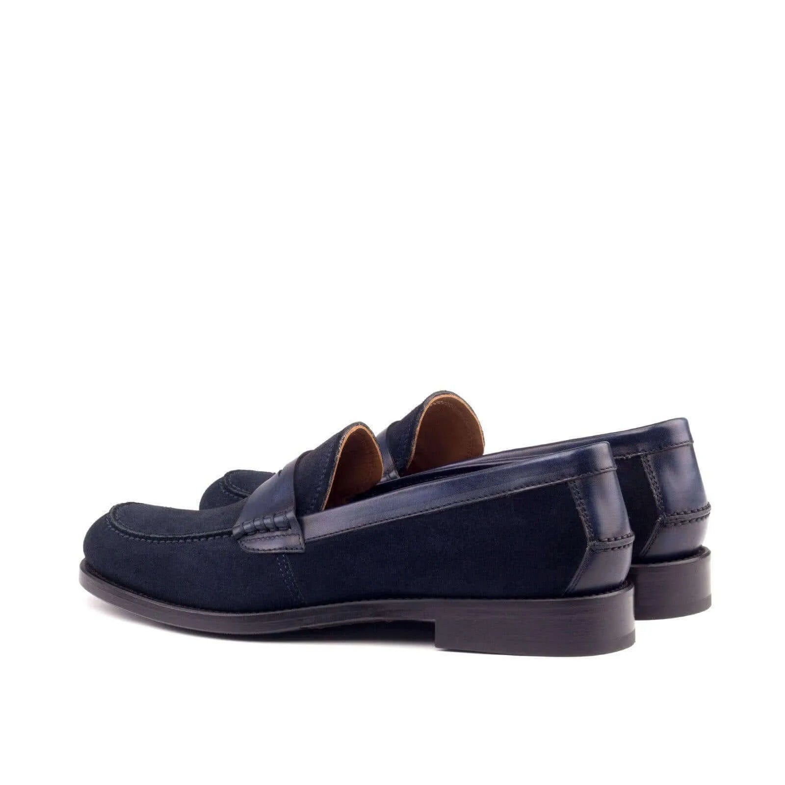 Pair of navy blue leather Alis ladies loafers