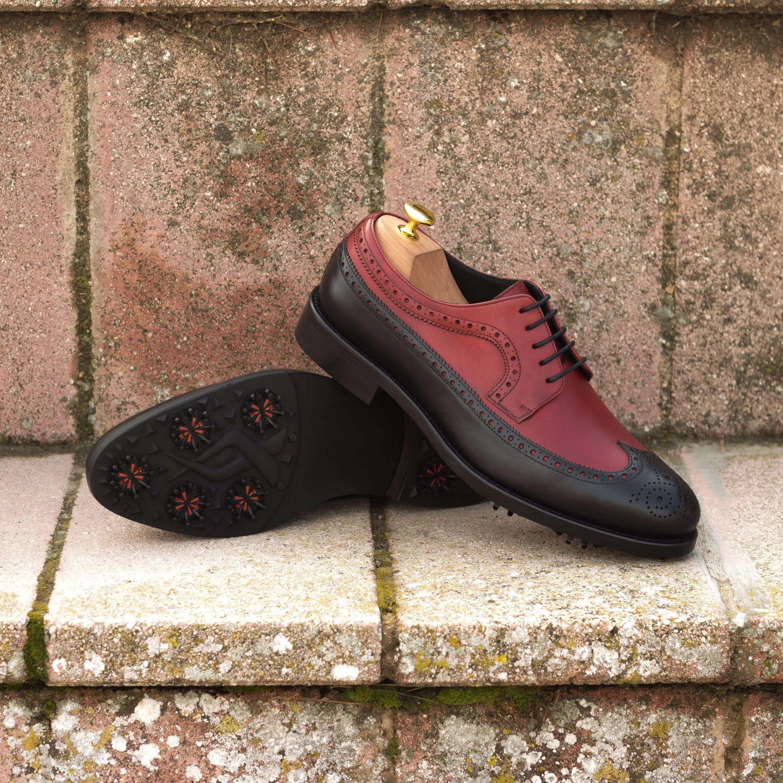 Birdie Long Blucher two-tone leather golf shoes rear view
