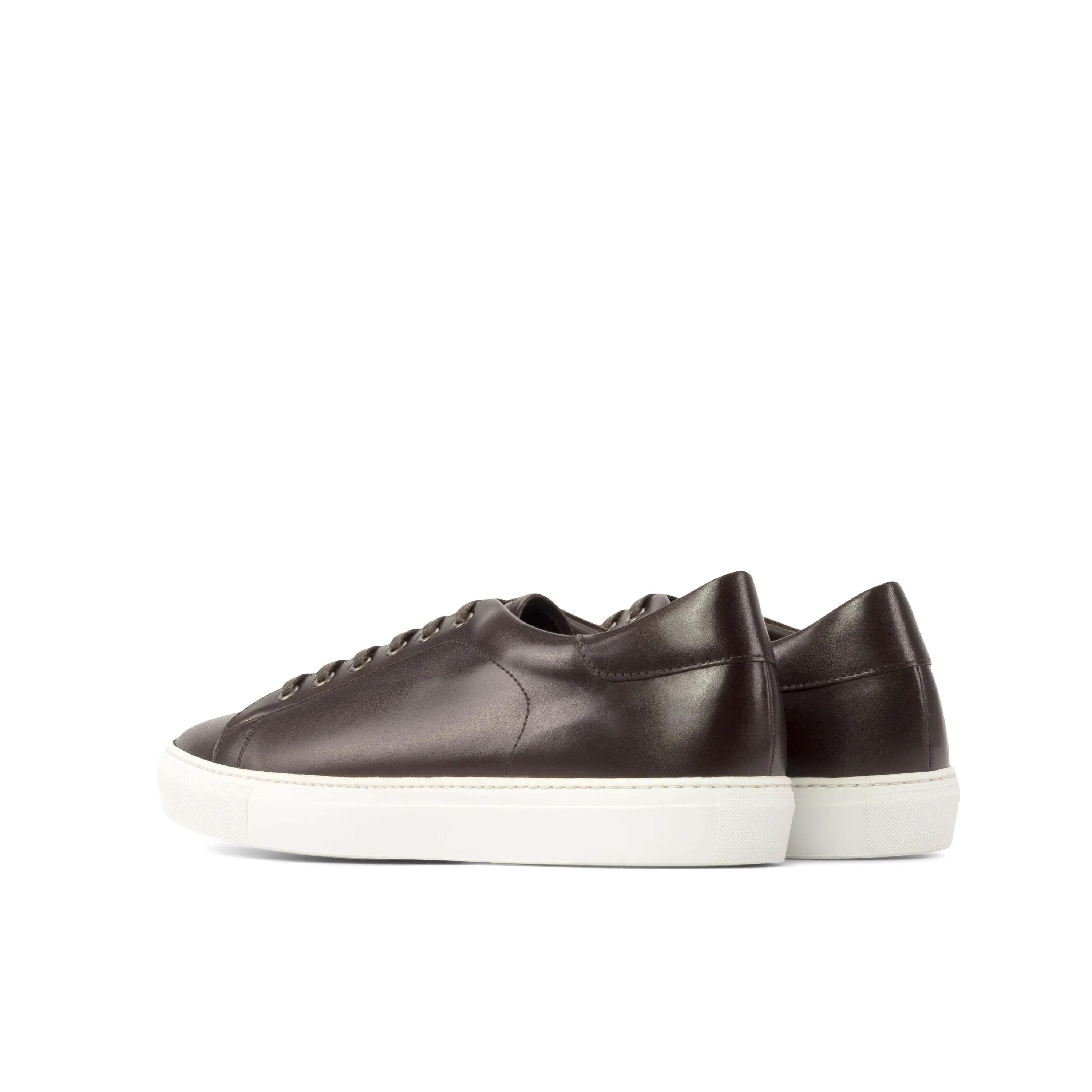 Blues Trainer Sneaker: brown leather cupsole trainer with white soles
