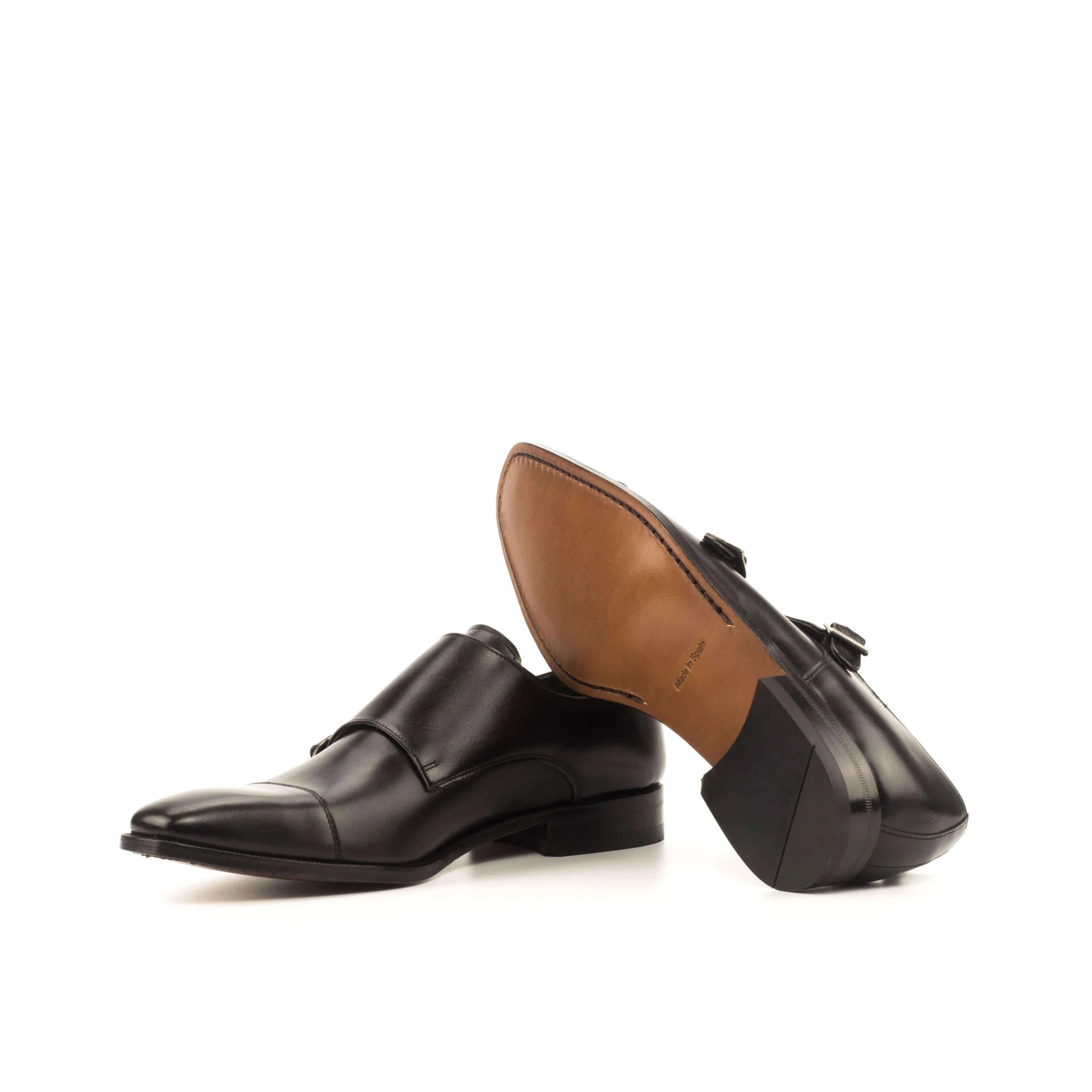 Cayton Double Monk II pair of black leather double monk shoes