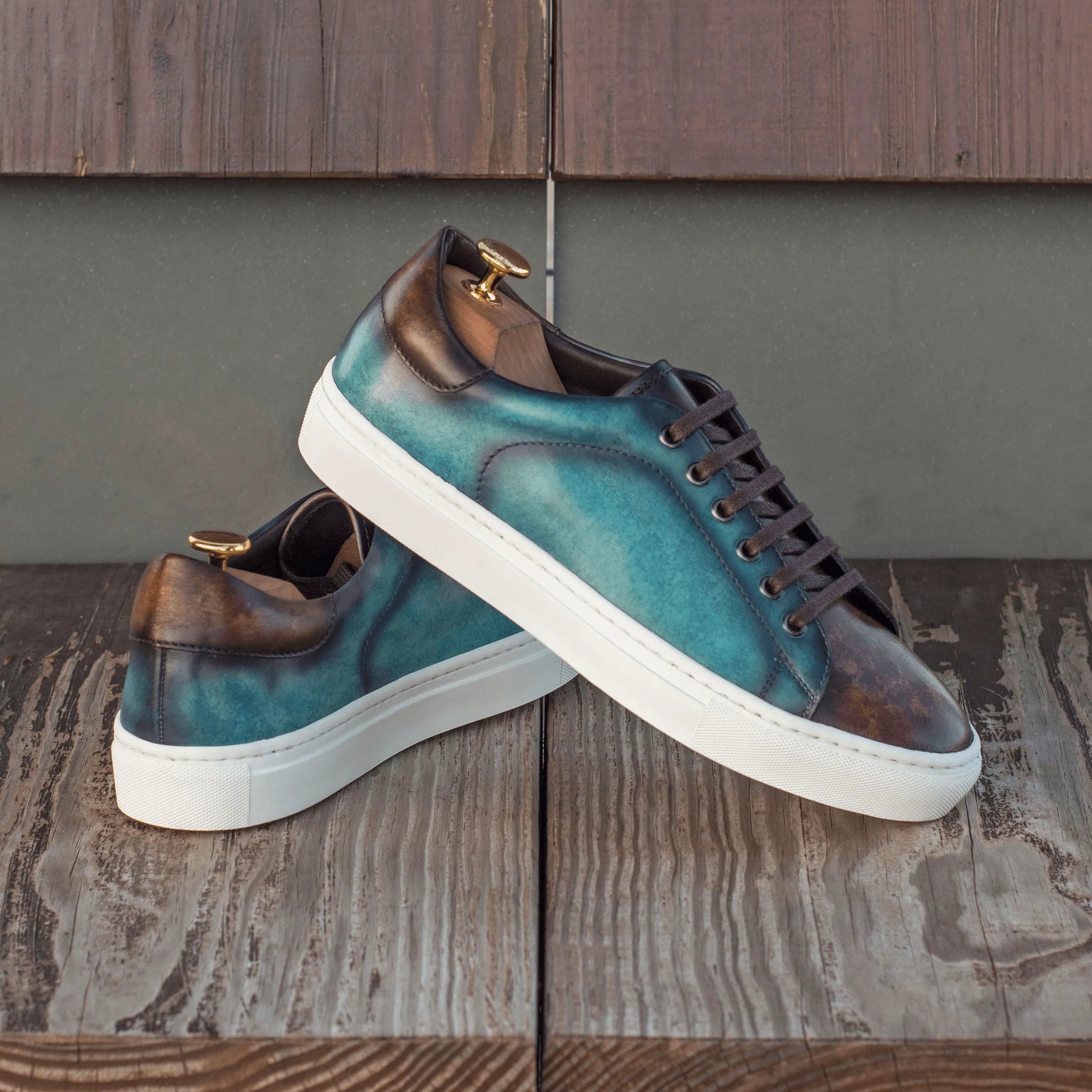 Turquoise Chochmo Trainer Sneaker II with white soles