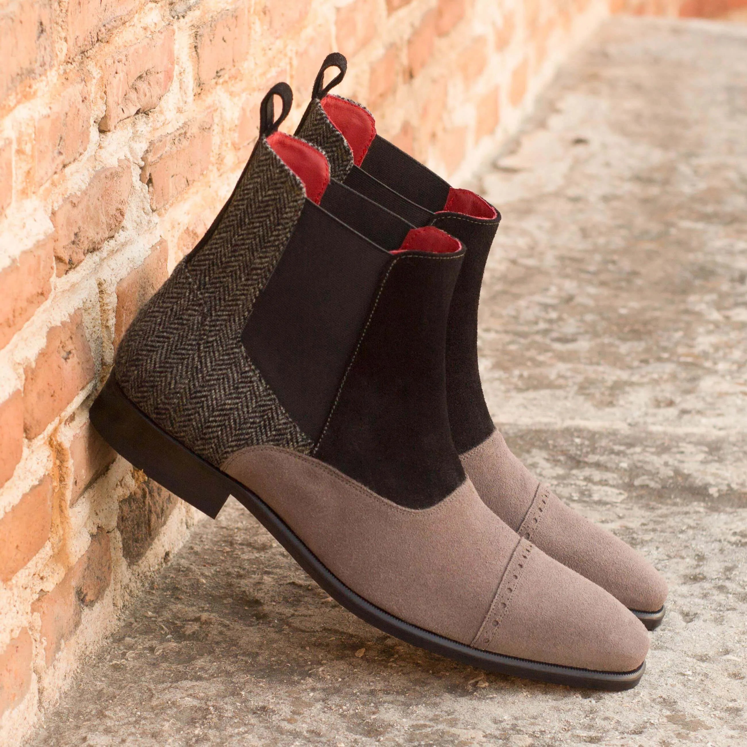 CM20 Chelsea Boots II in two-tone suede and herringbone