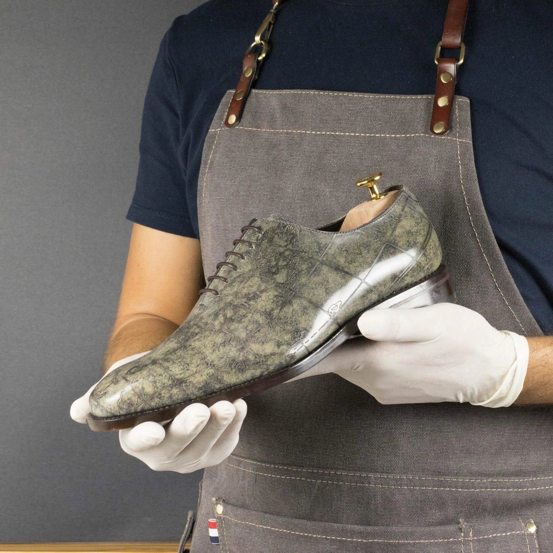 Gray Coast Qtography Patina Wholecut leather dress shoe