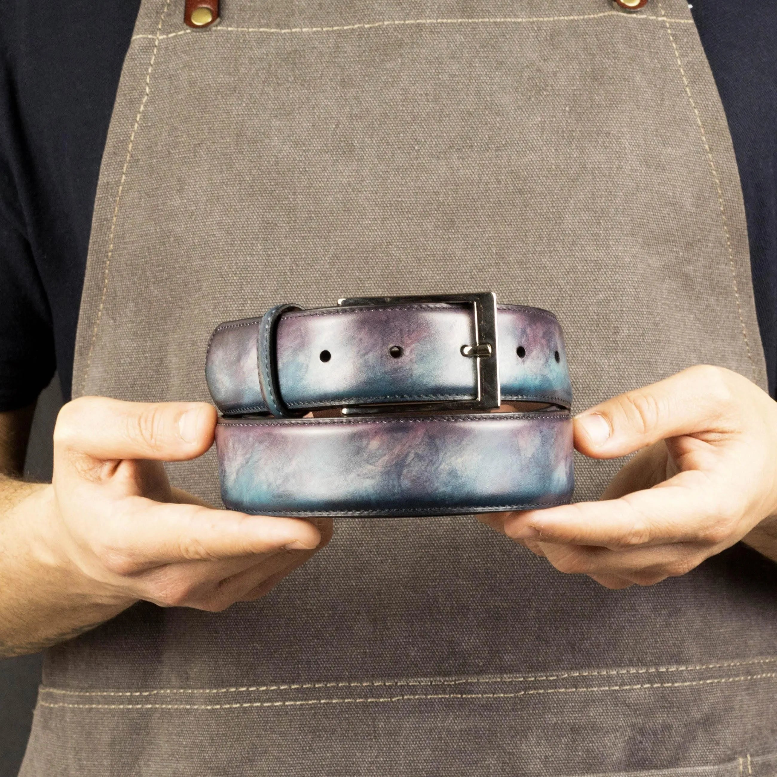 Handcrafted Cygnus Patina Hamptons Belt II leather belt