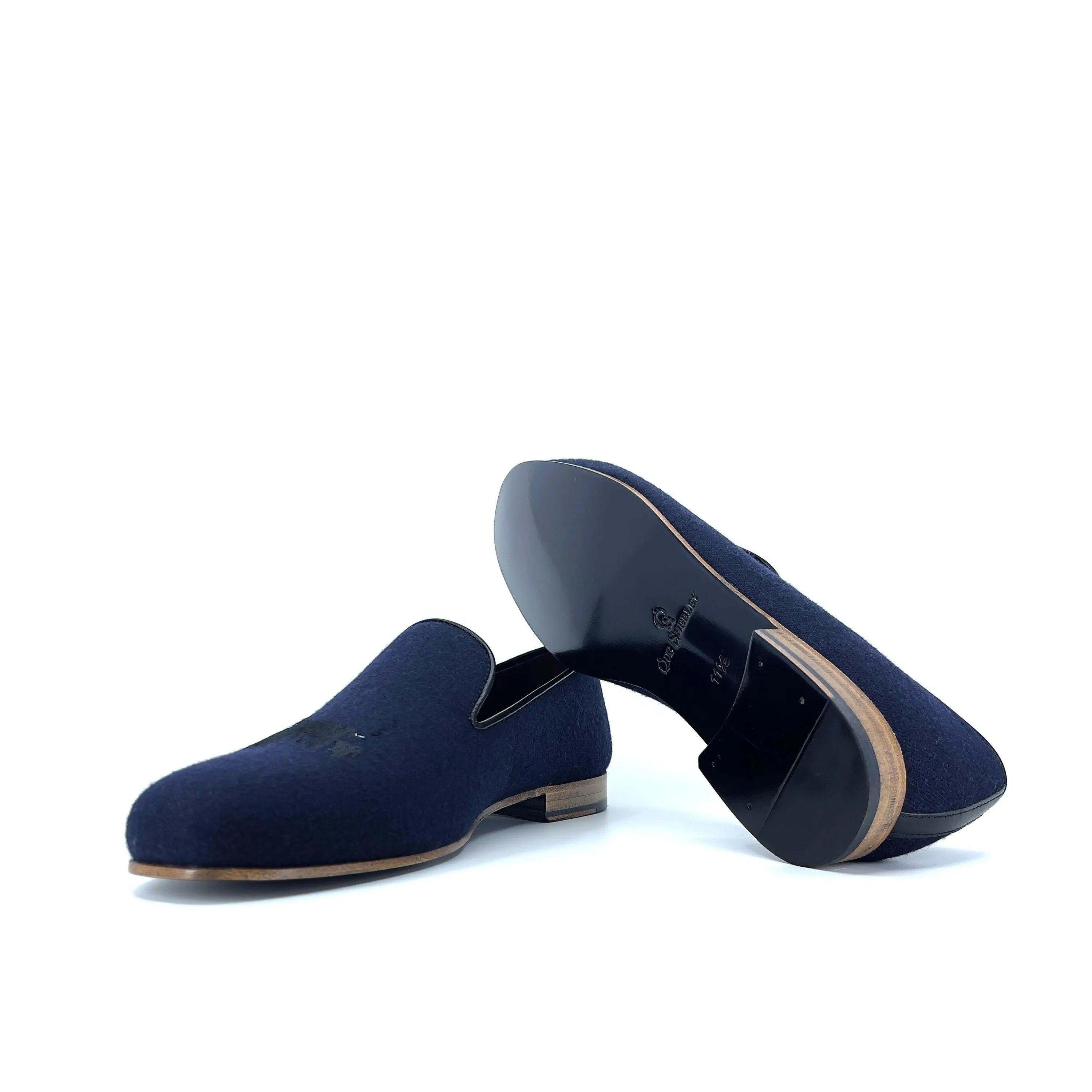 DDrapper wellington slipon II navy blue suede loafers with leather sole