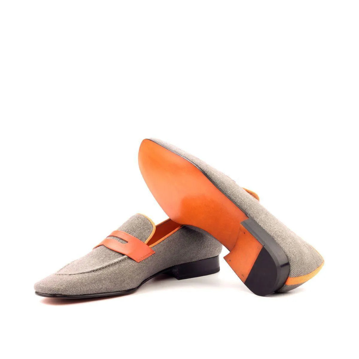 Delight Drake Slipon II gray and orange leather loafers