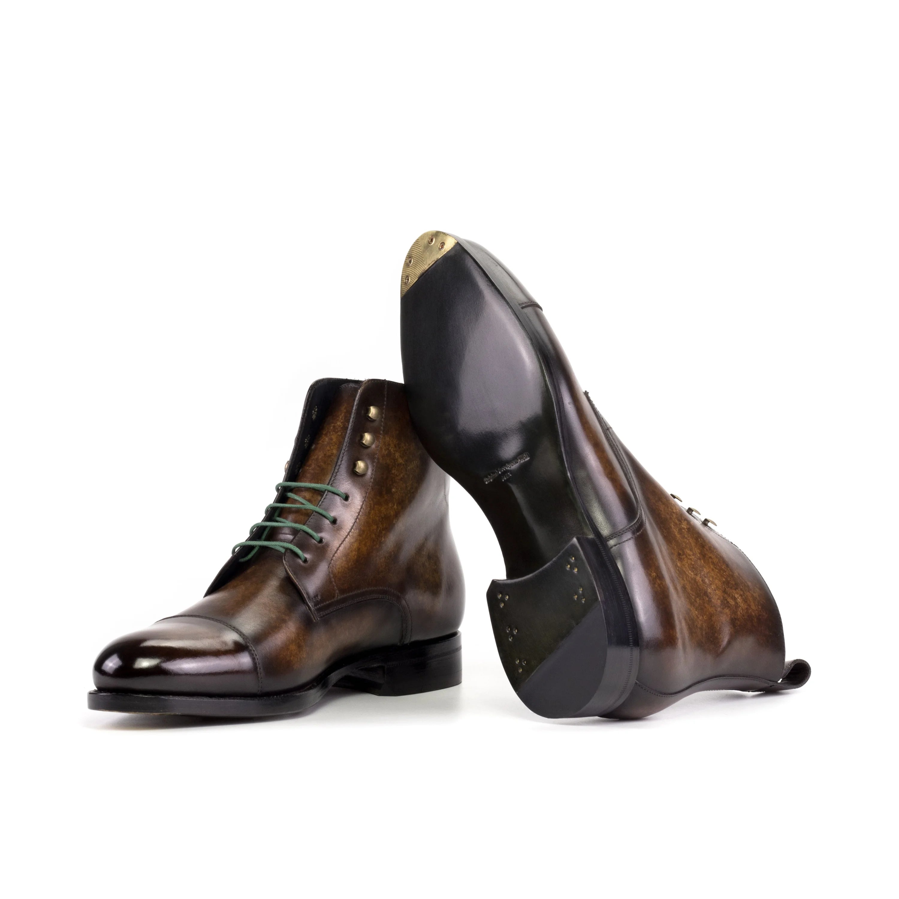 Dimitraios patina jumper boots II with brown leather cap toe and leather sole