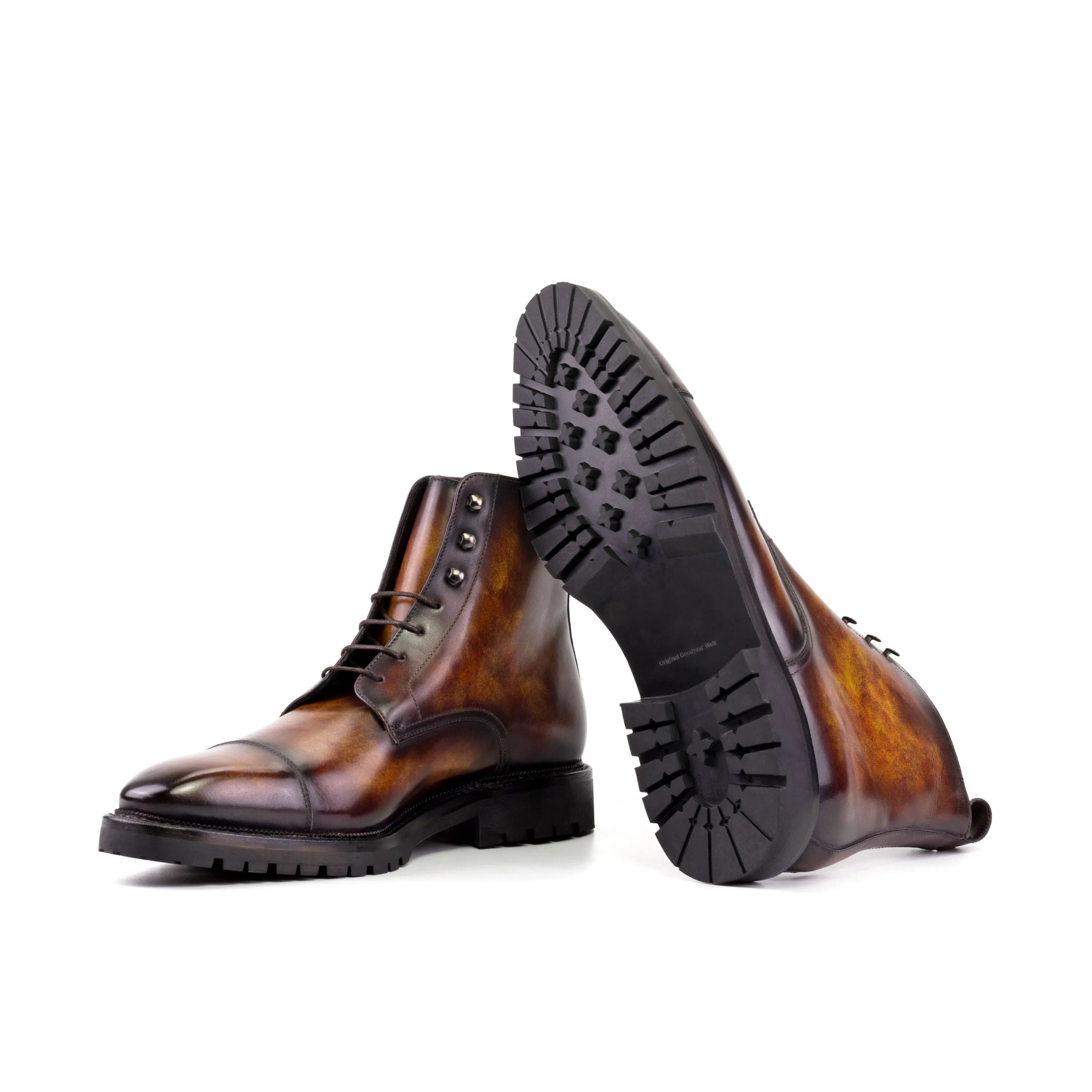 Frankoz Patina Jumper Boots II brown leather cap-toe boots