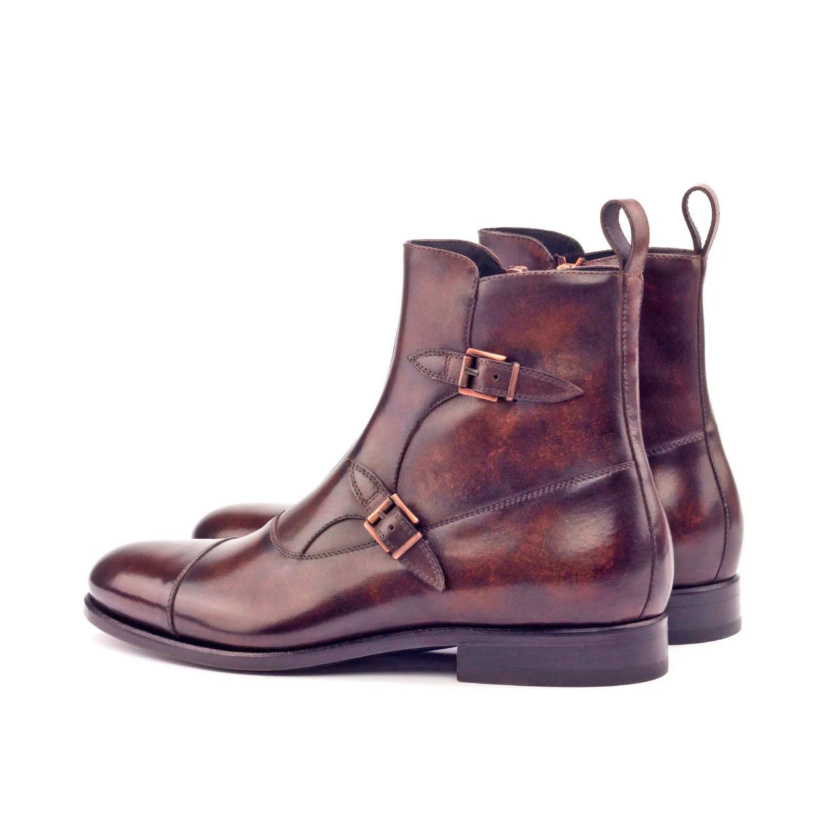 Brown leather monk strap Gem Octavian Patina Boots