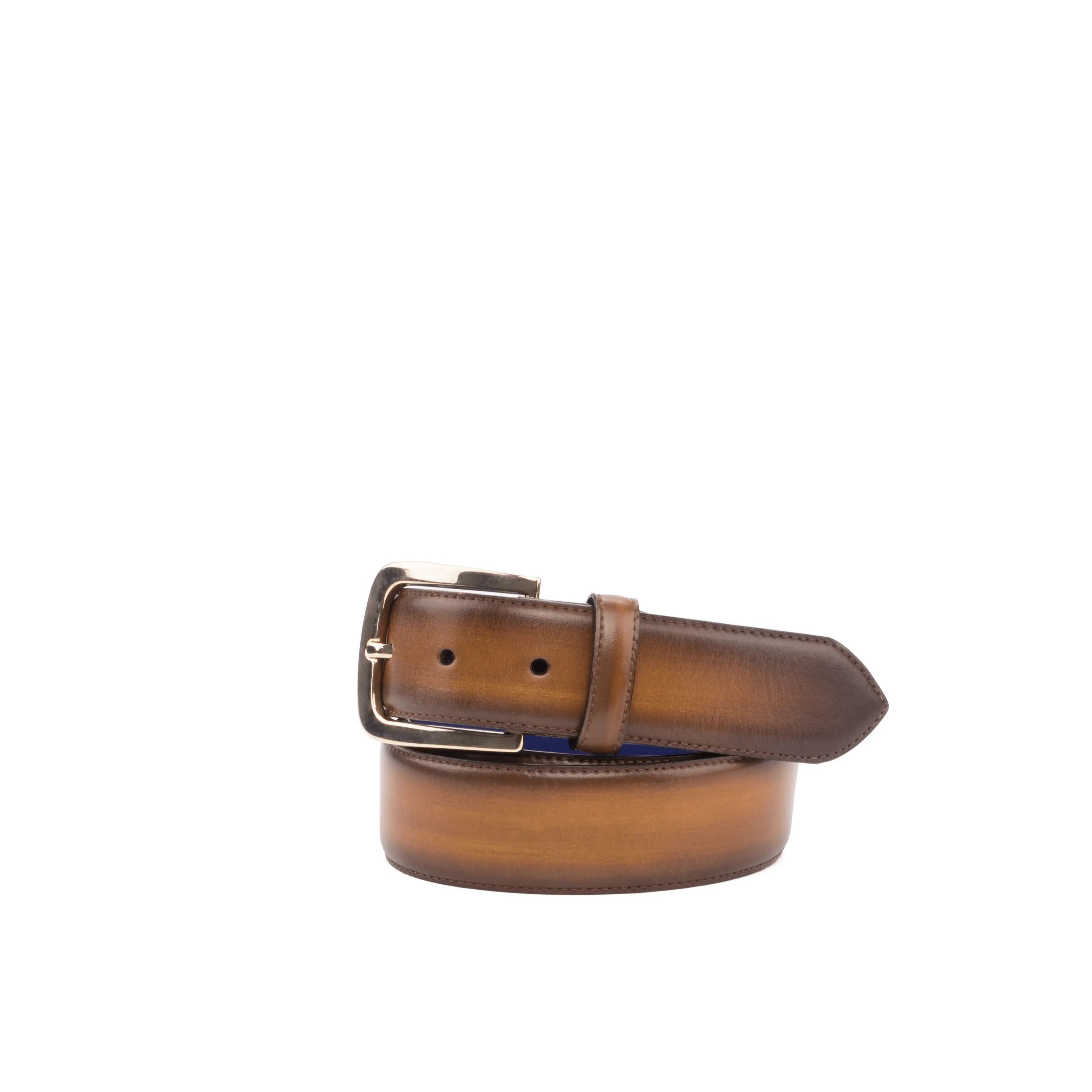 Hiob Patina Hamptons brown leather belt with silver buckle