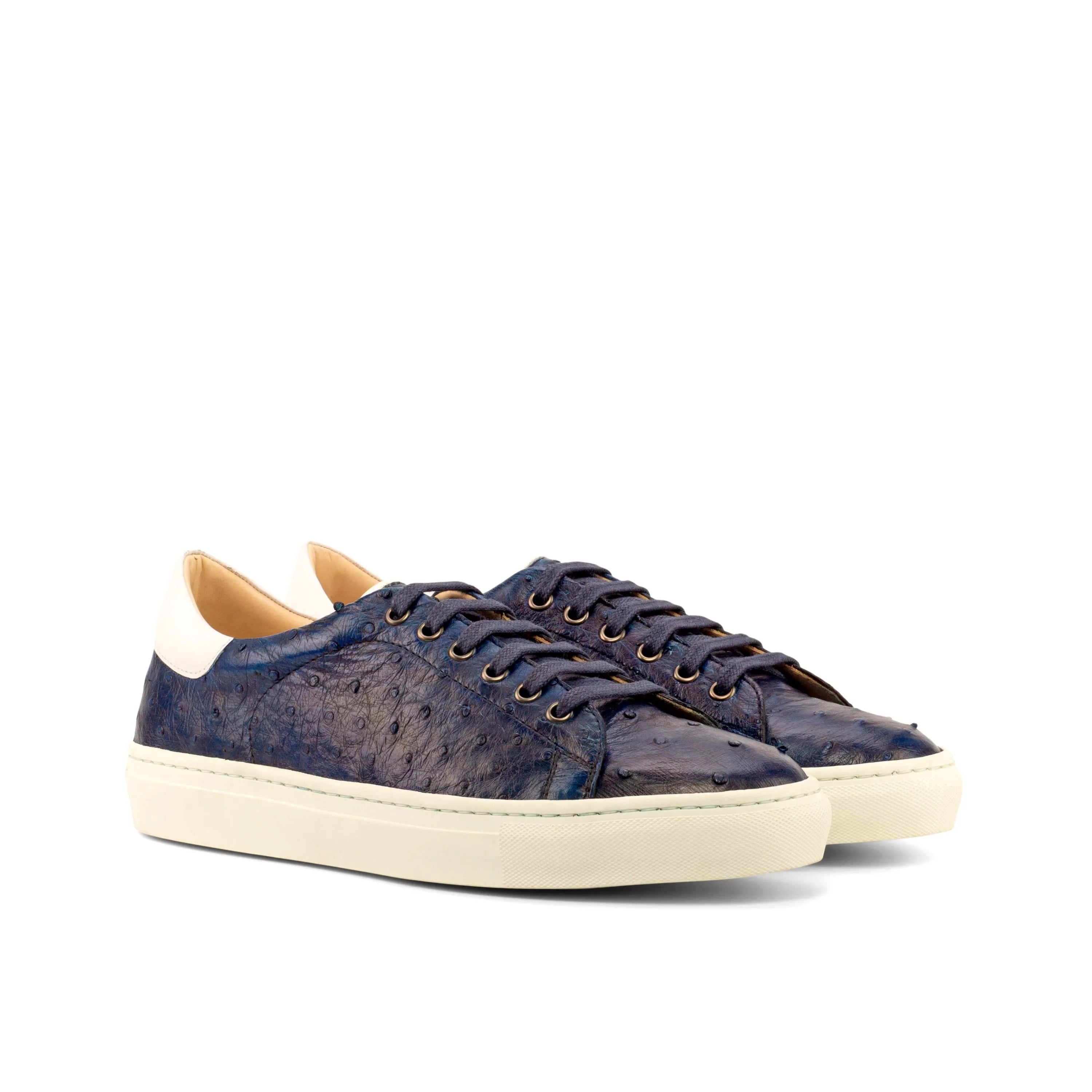 Blue Honovi Trainer Ostrich cupsole sneaker back view
