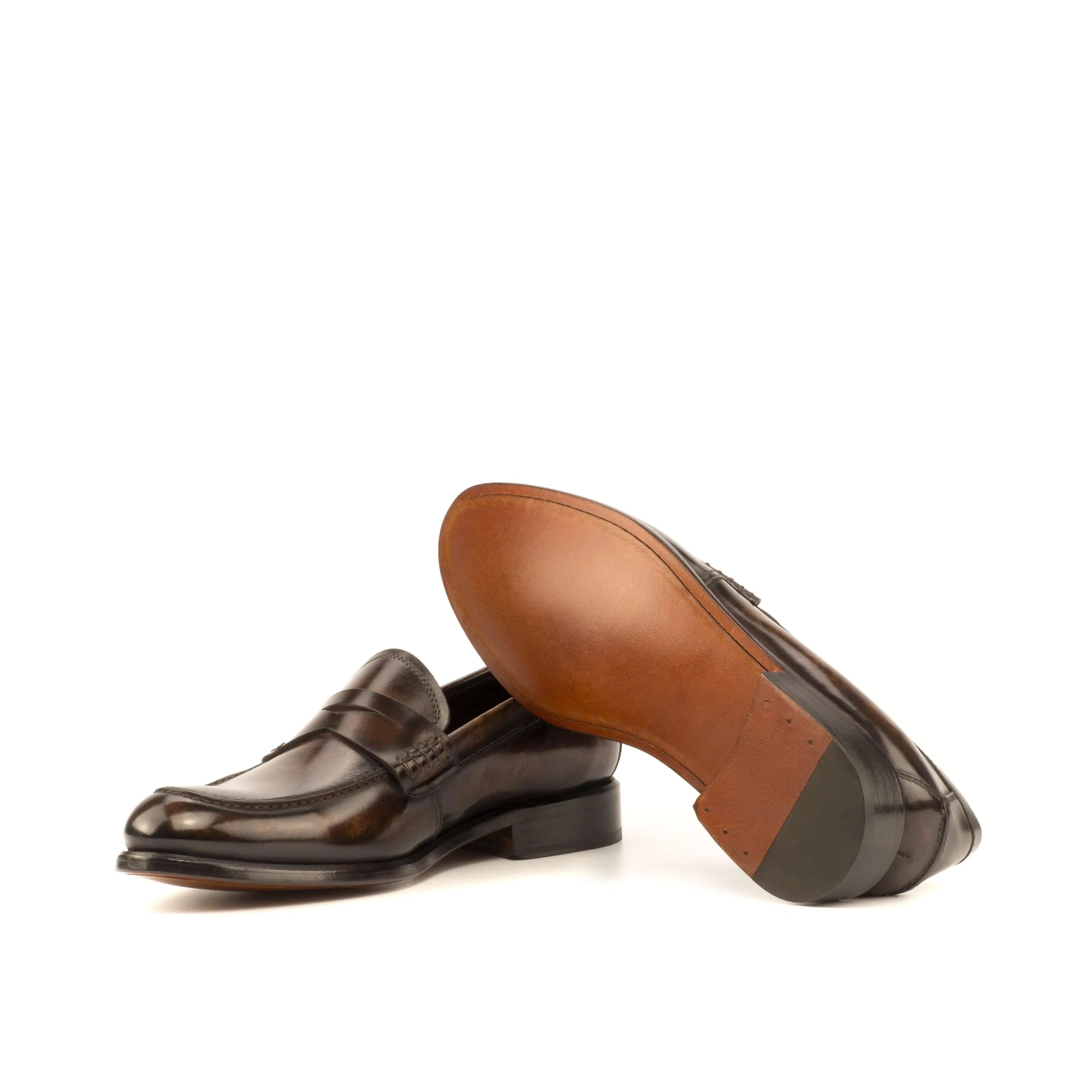 Pair of brown leather Indi Ladies Patina Loafers II