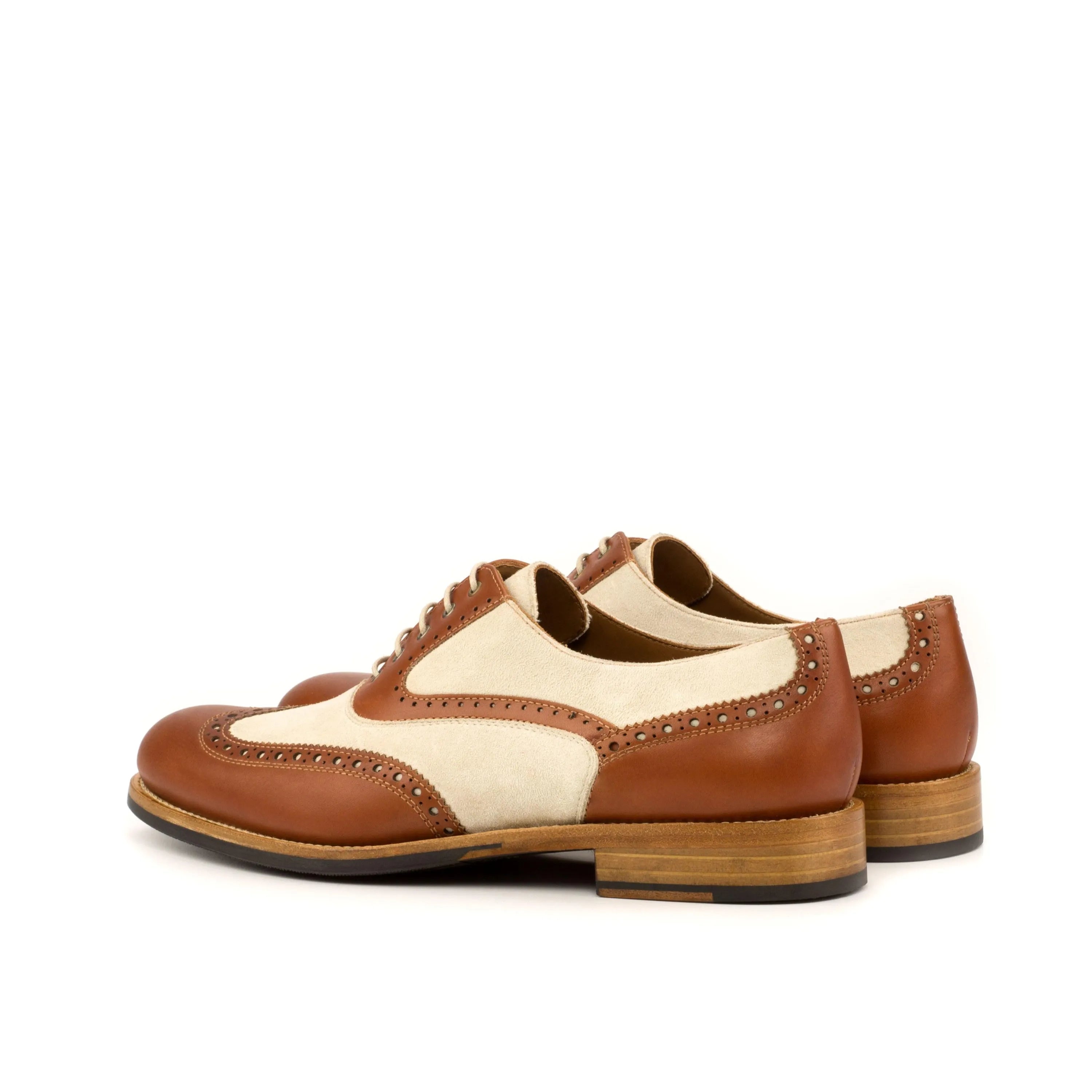 Kelly ladies full brogue two-tone leather wingtip dress shoes