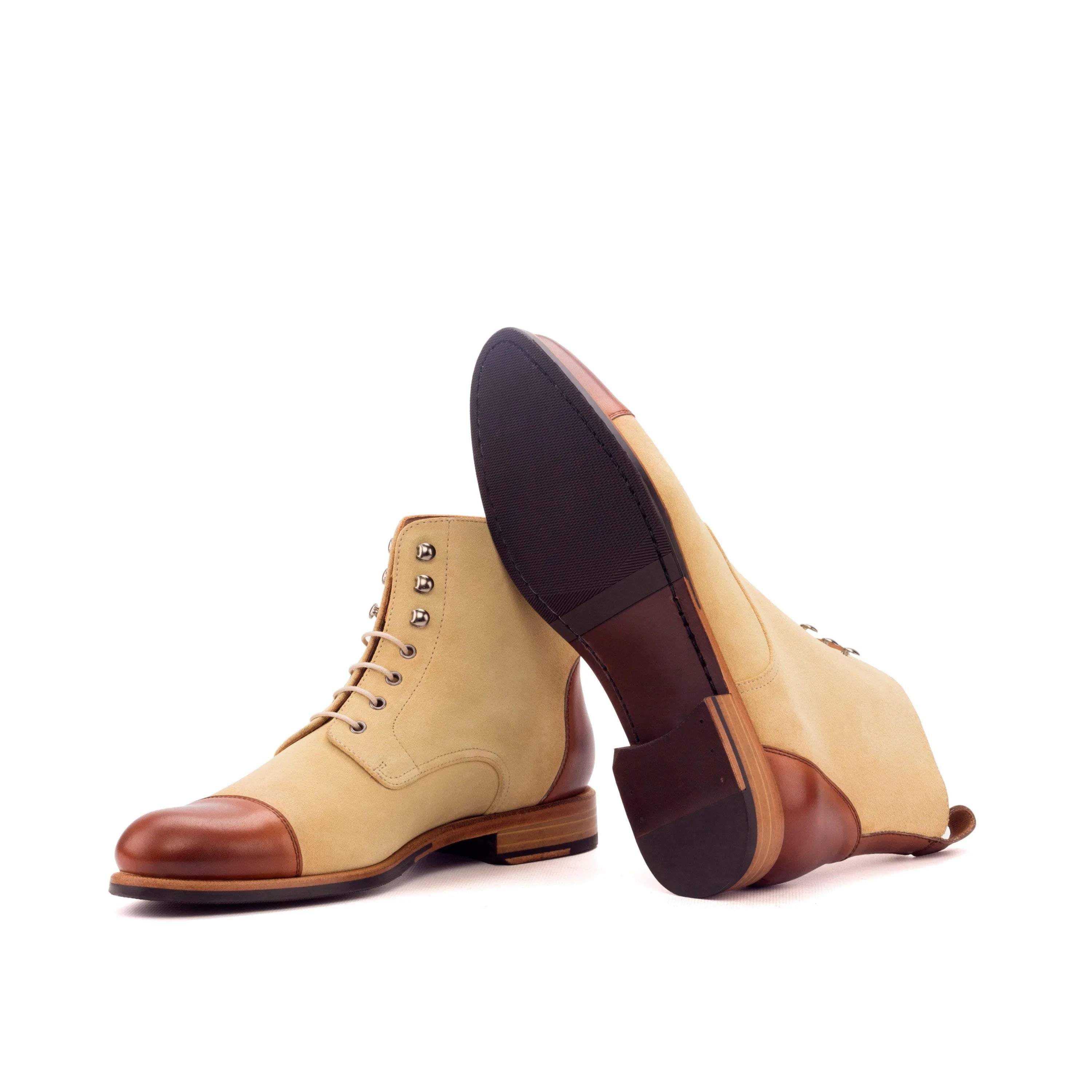 Tan Lilian Ladies Captoe Boots II in tan leather