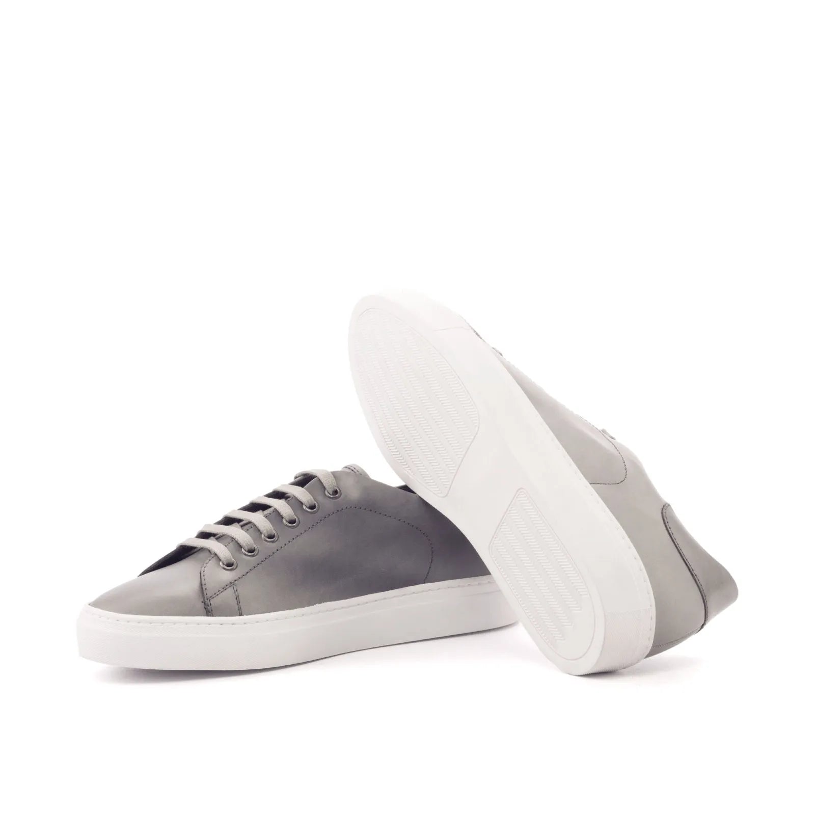 Gray Nicholas Trainer Sneaker with white cupsole soles