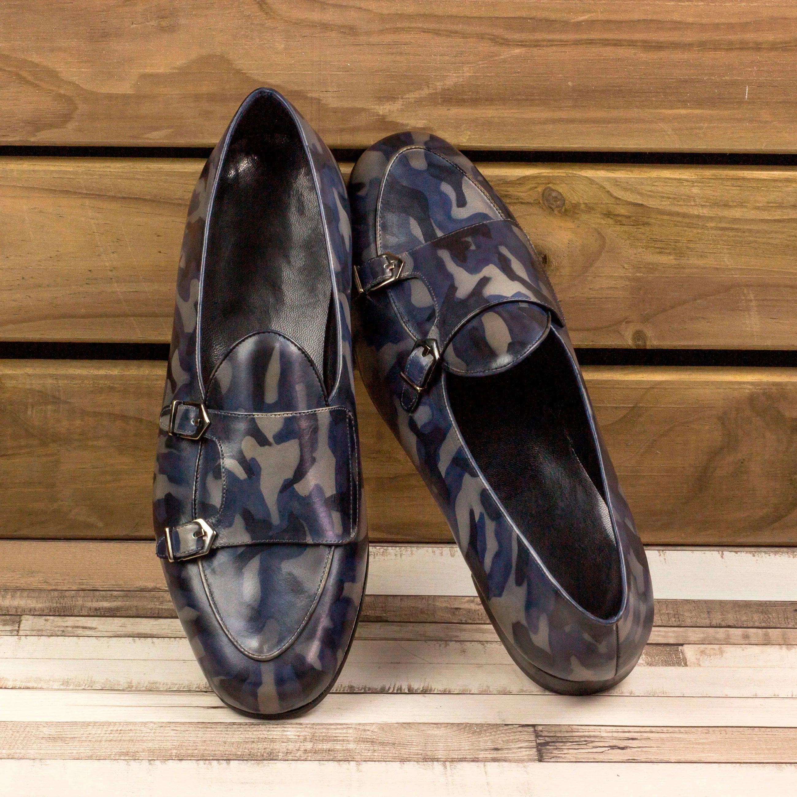 Pyyros Patina Belgian monk slipper with camouflage pattern