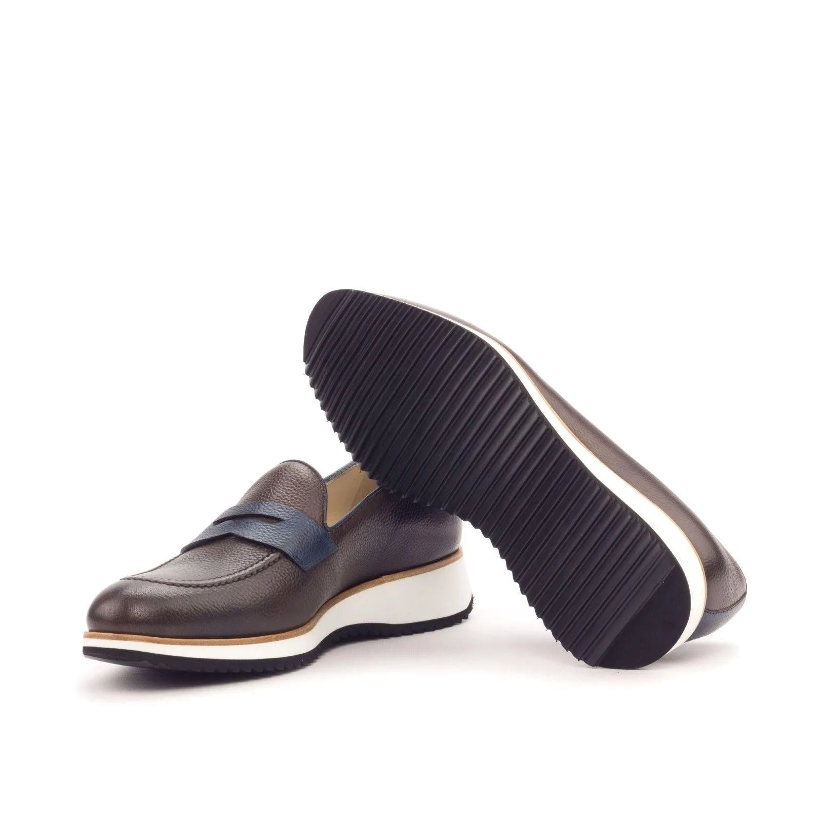 Timyo loafers II brown leather penny loafers rounded toe for men