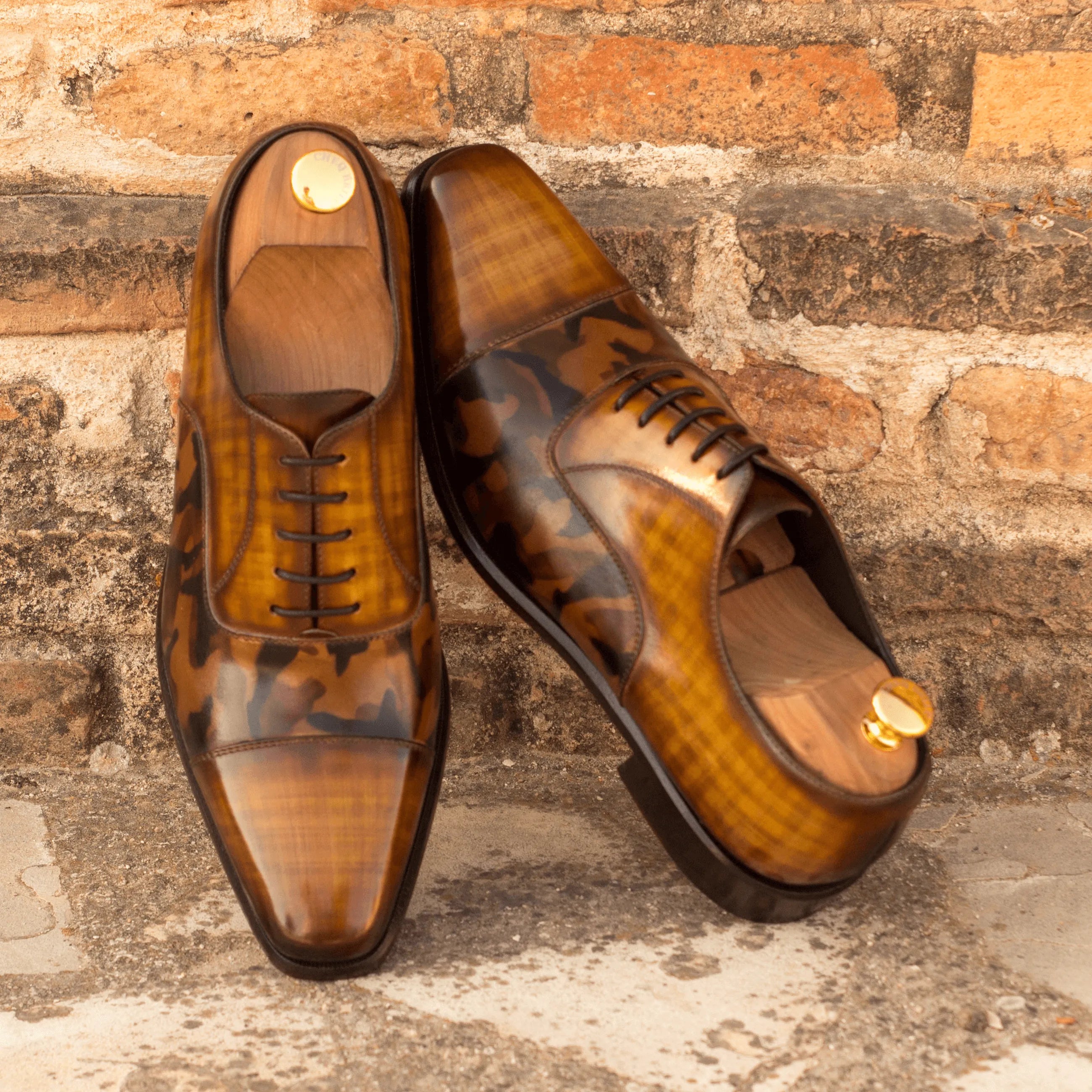 Agent Oxford patina shoes II brown leather dress shoes