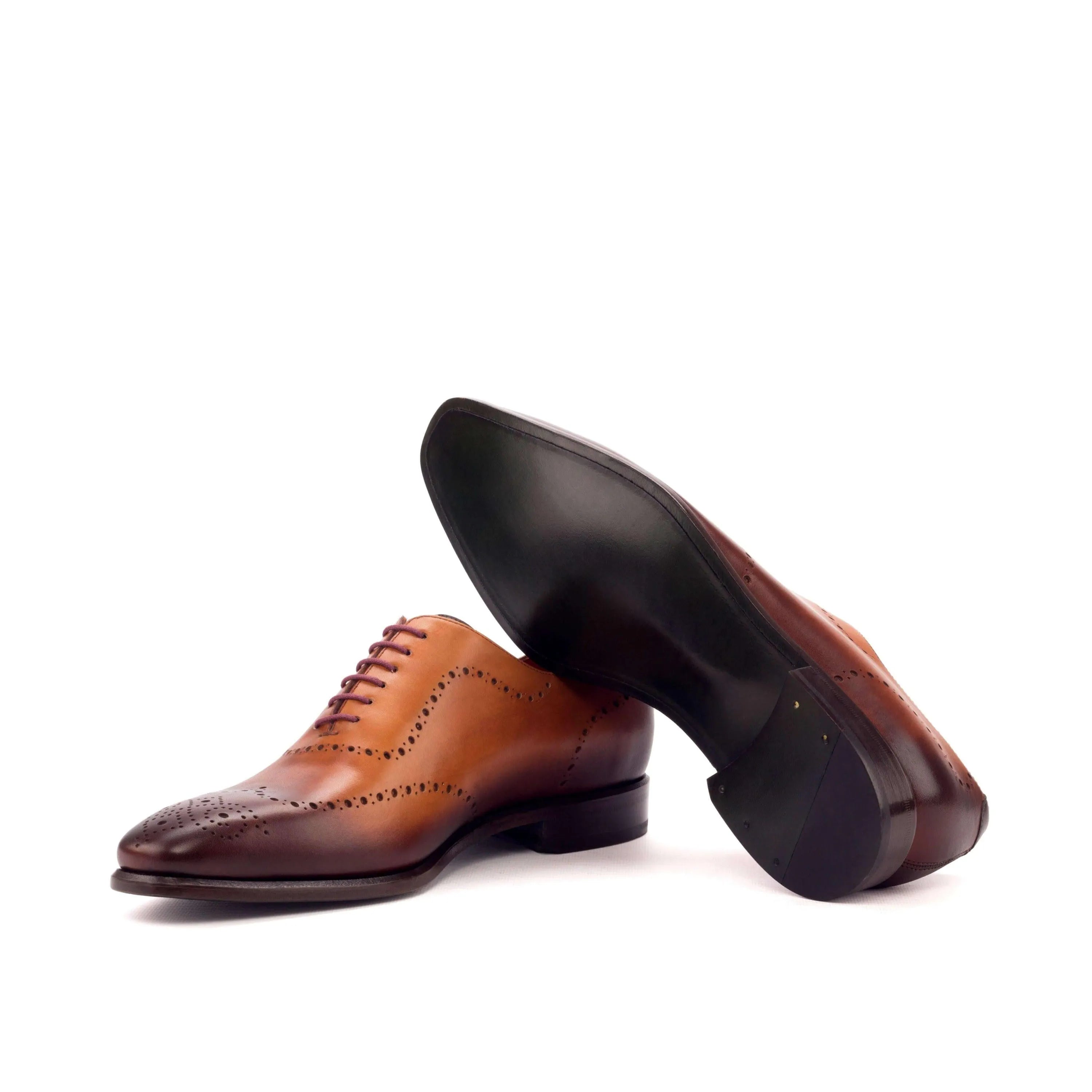 Brown leather wingtip Andrios wholecut shoes II back view