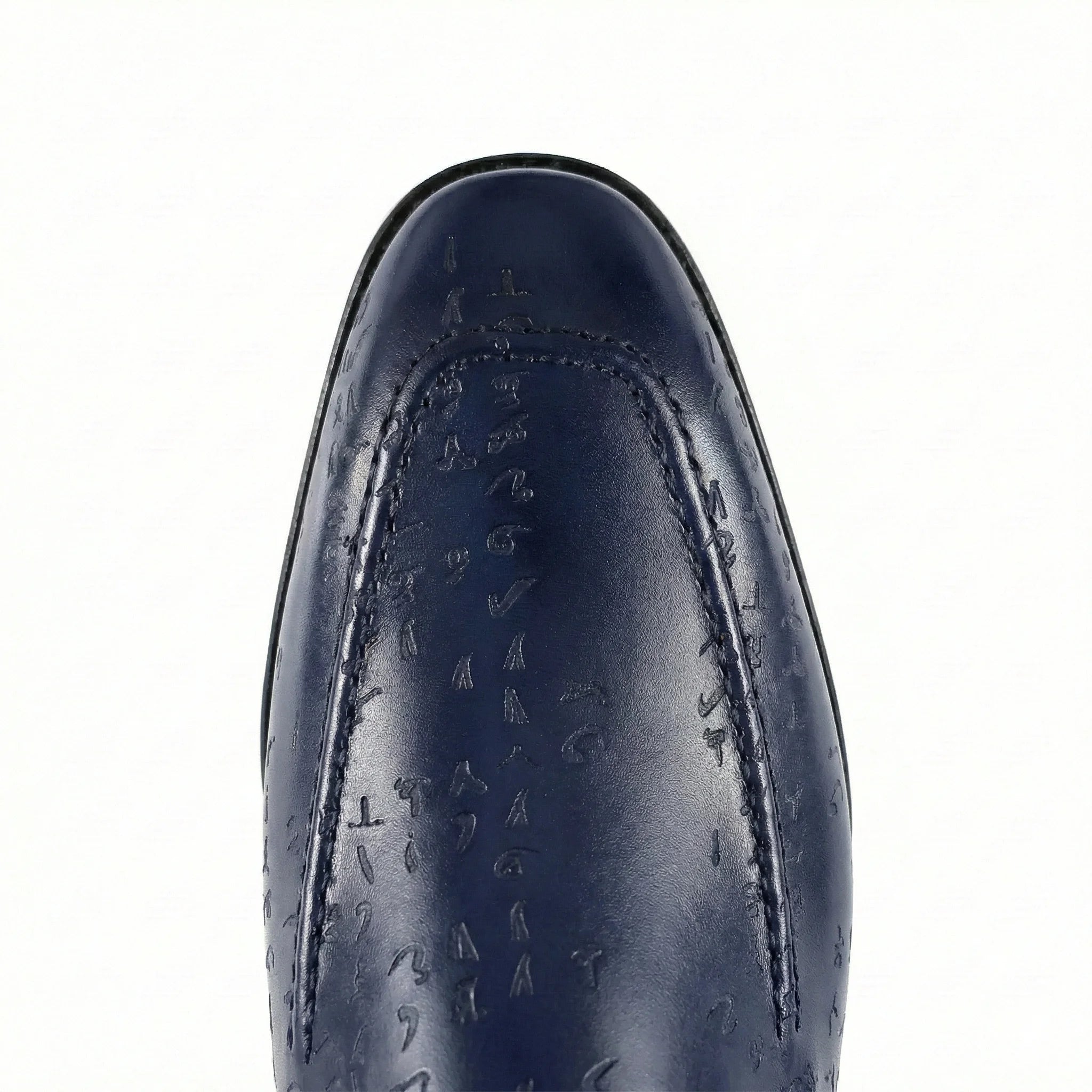 Dark blue Arabic Matrix Luna oxford in Italian crust leather, goodyear welted