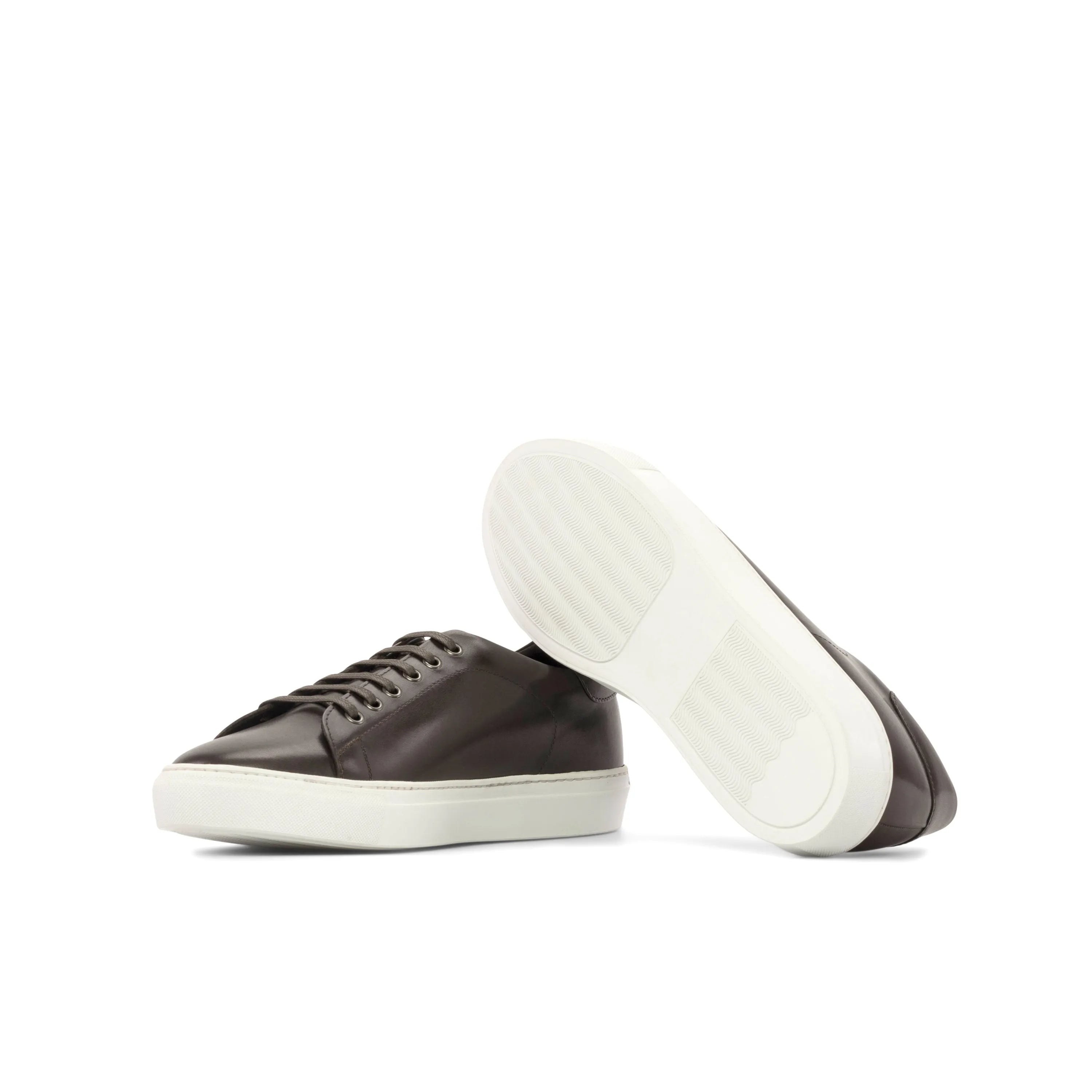 Blues Trainer Sneaker with brown leather and white cupsole soles