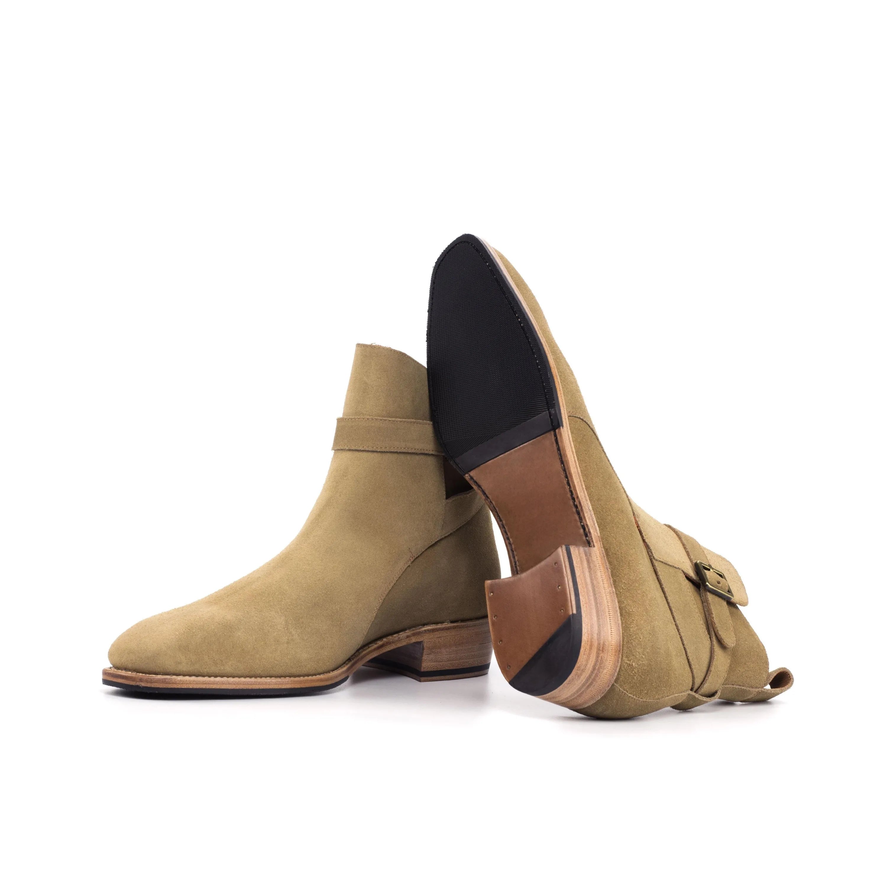 Tan suede ankle view of Dany Jodhpur Boots