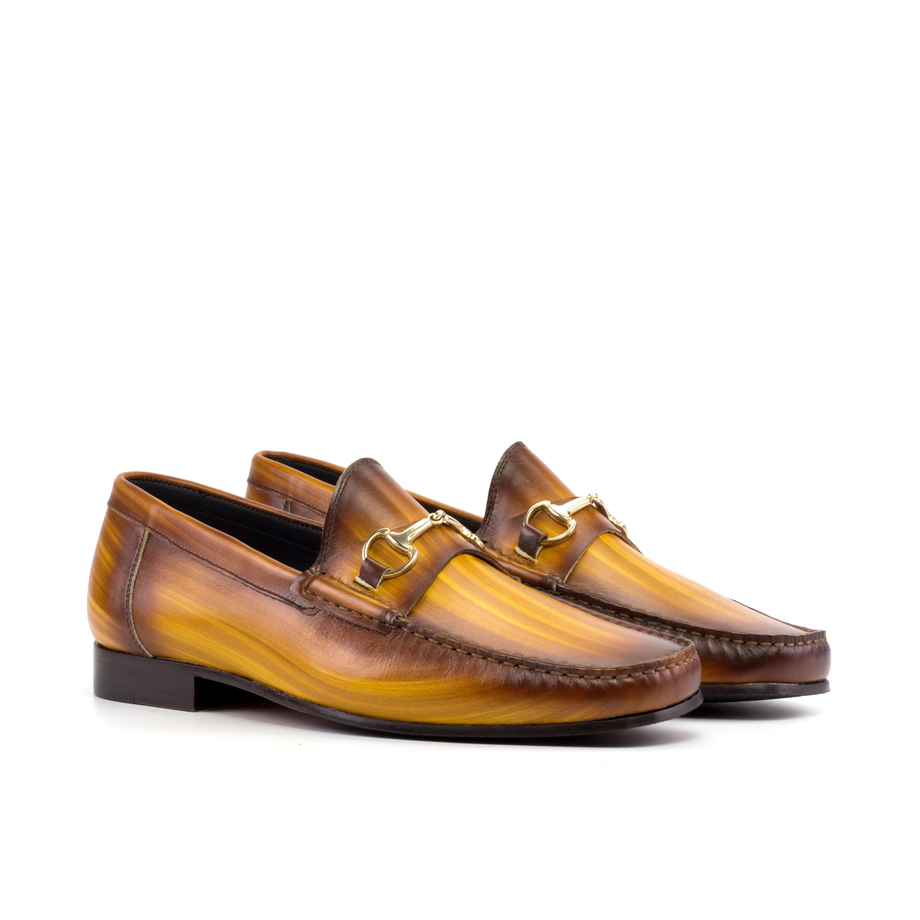 Garanti Patina Moccasin brown leather horsebit loafers