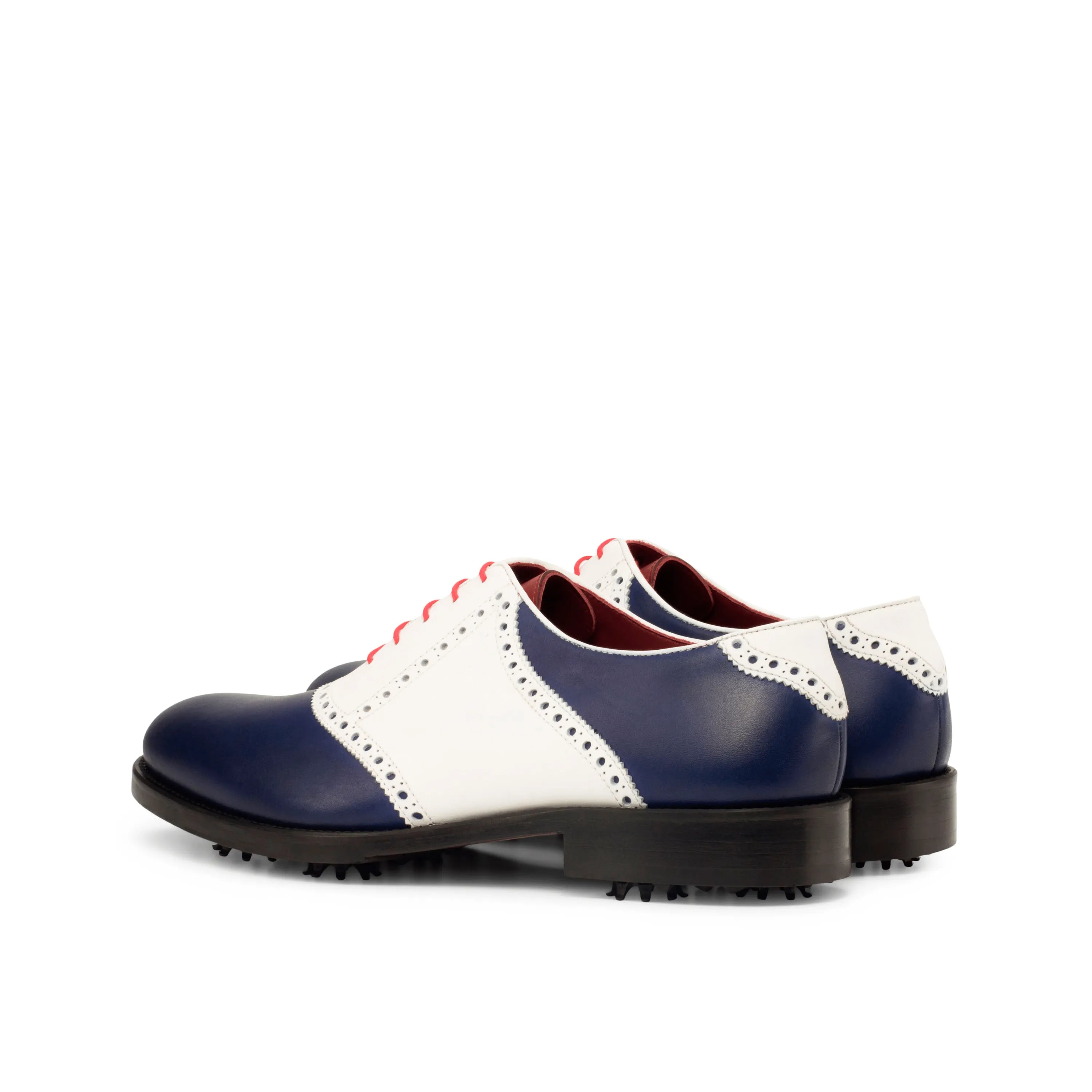 Murciano Saddle Golf Shoes II two-tone white box calf golf shoes
