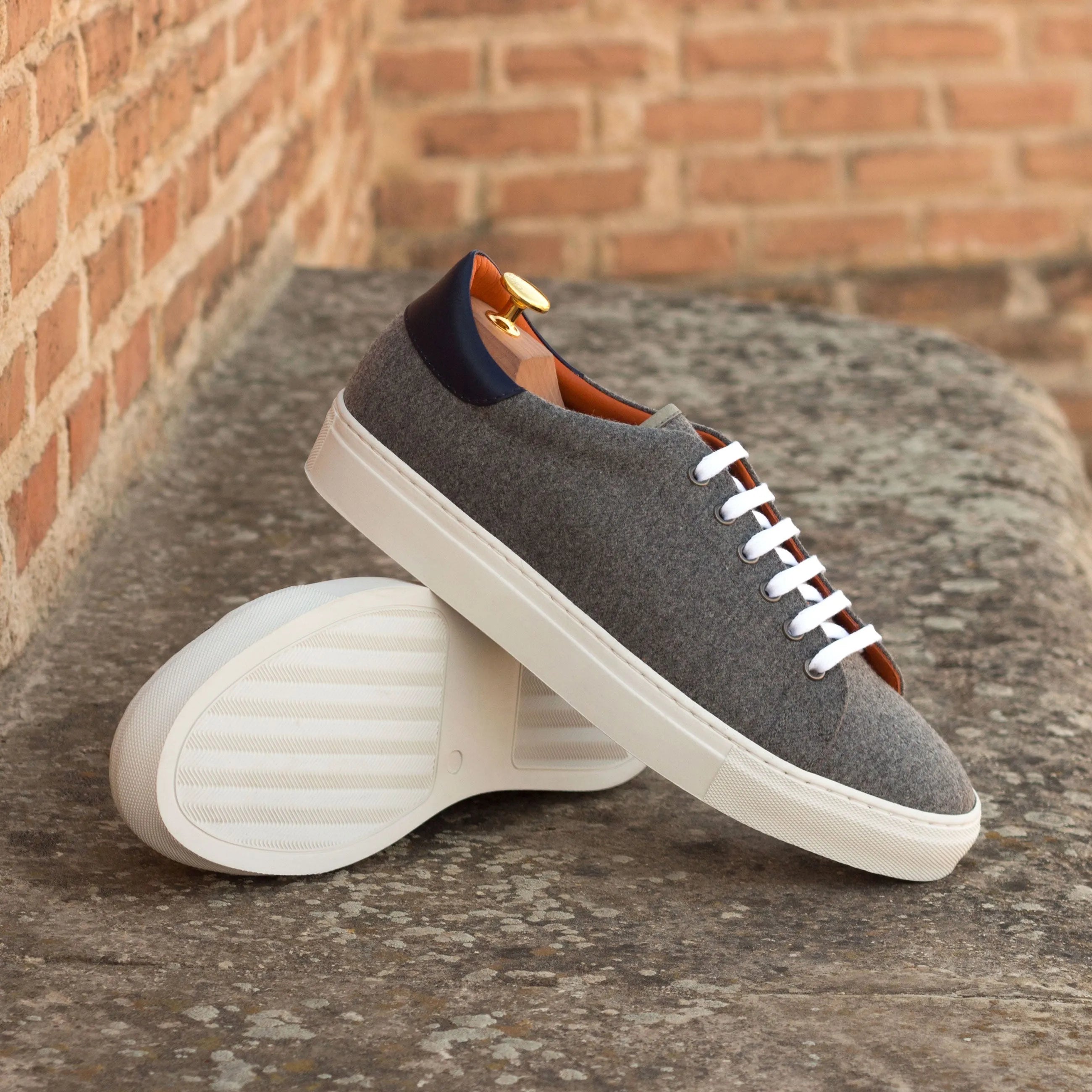 Gray Paldo Trainer Sneakers II with white soles