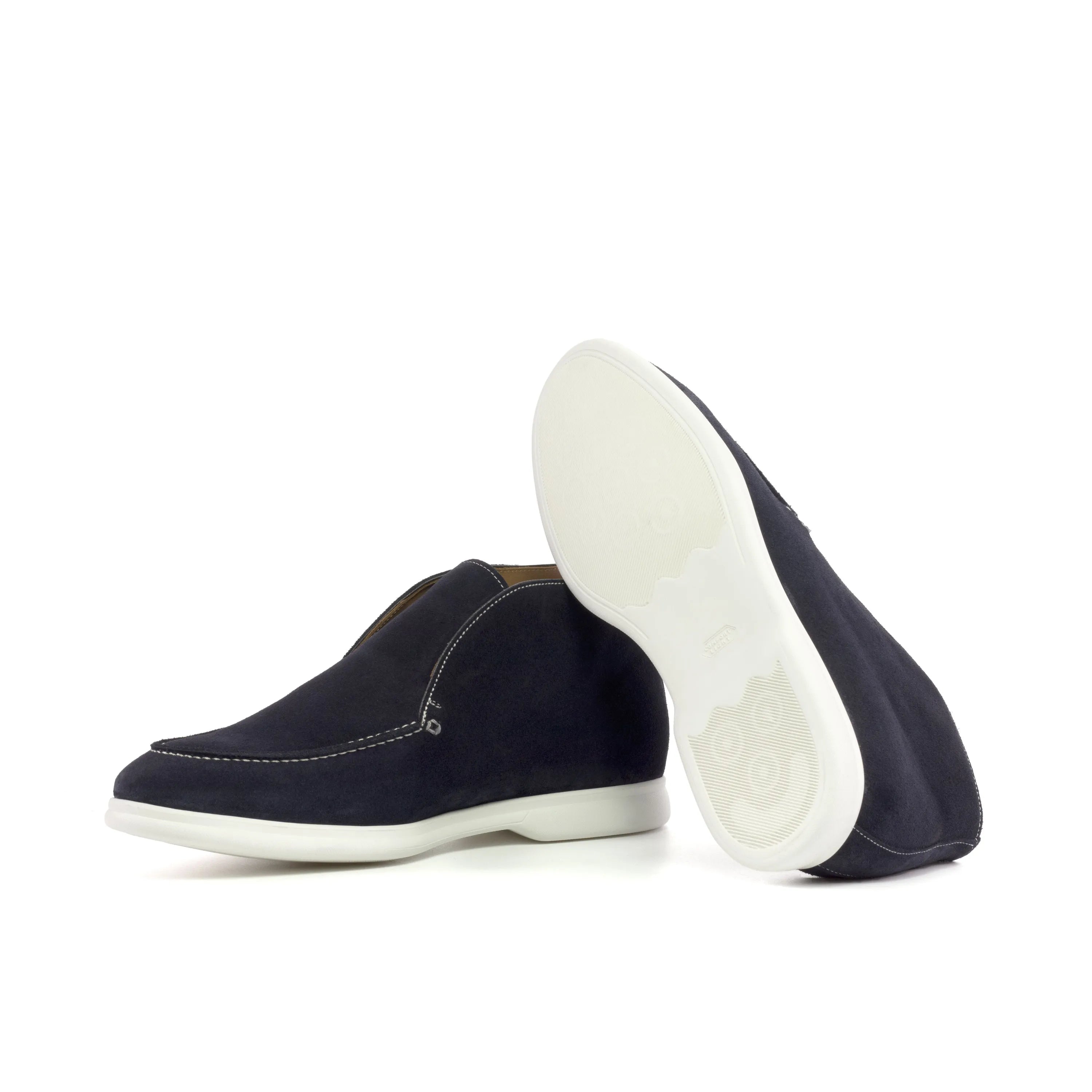 Riyadh moc flex sport boots II in navy blue suede chukka style