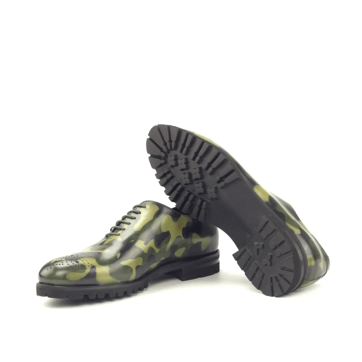 Spartacus whole cut patina II camouflage dress shoes with rounded toe