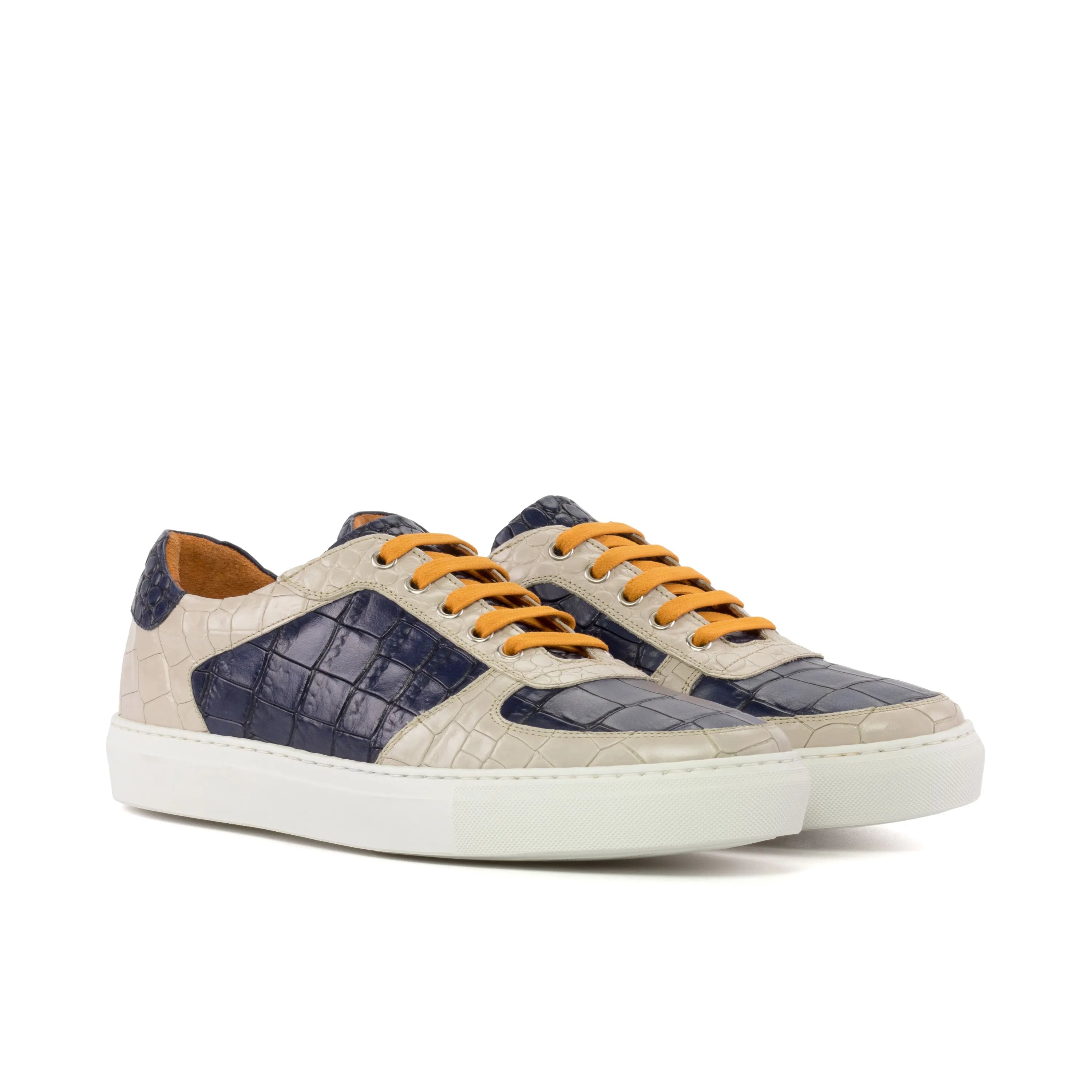 Sunda Low painted croco trainer sneakers with crocodile pattern