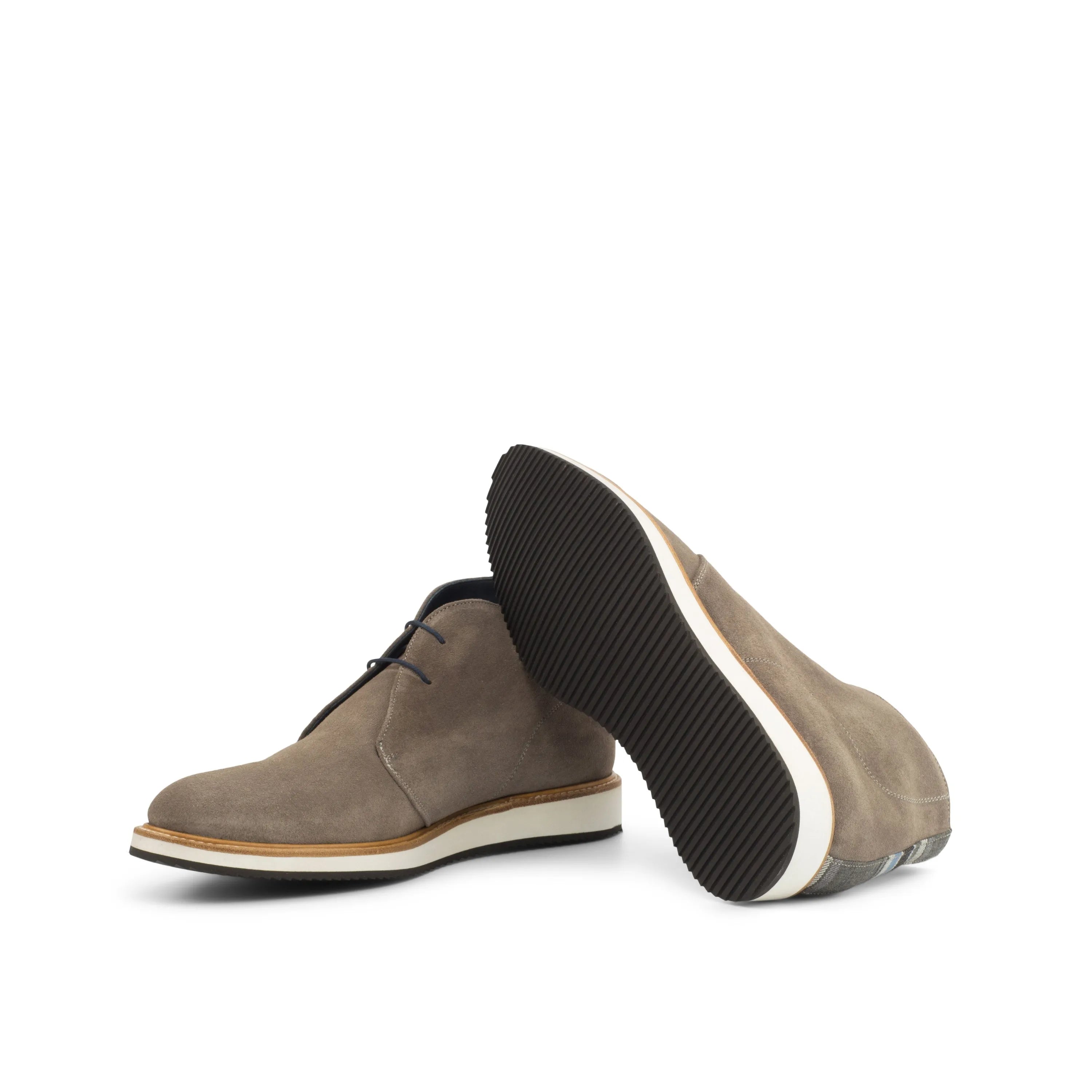 Taupe suede T42 chukka boots back view