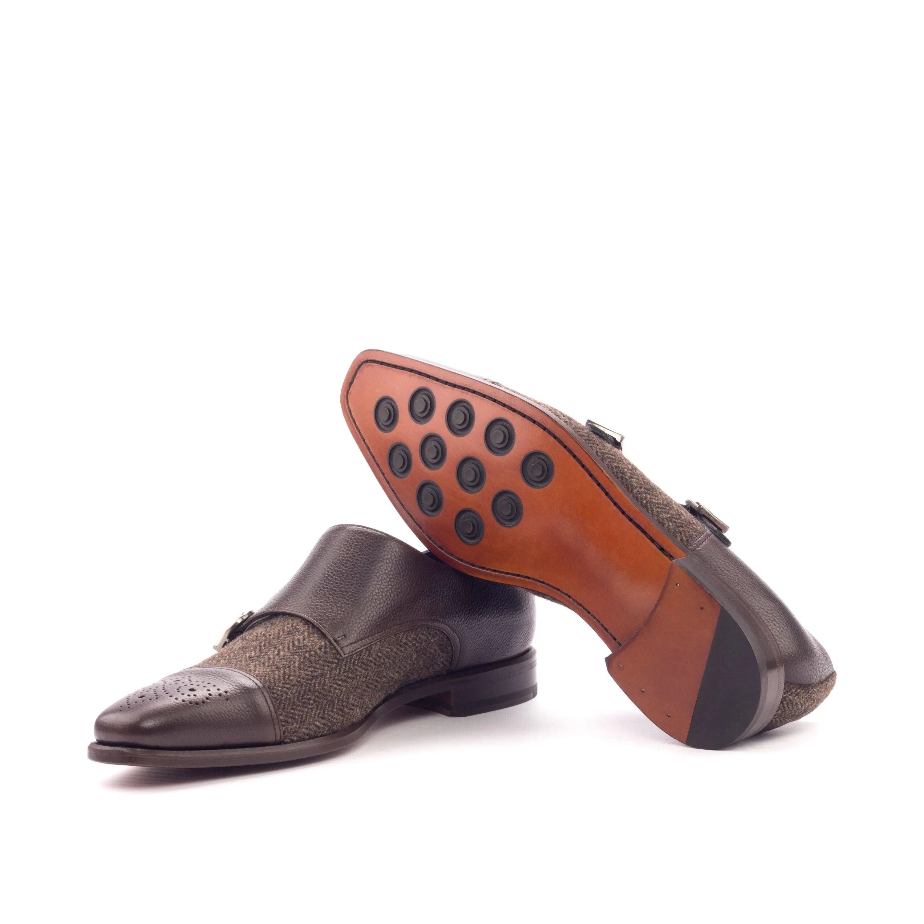 Tima Double Monk II brown leather double monk shoes