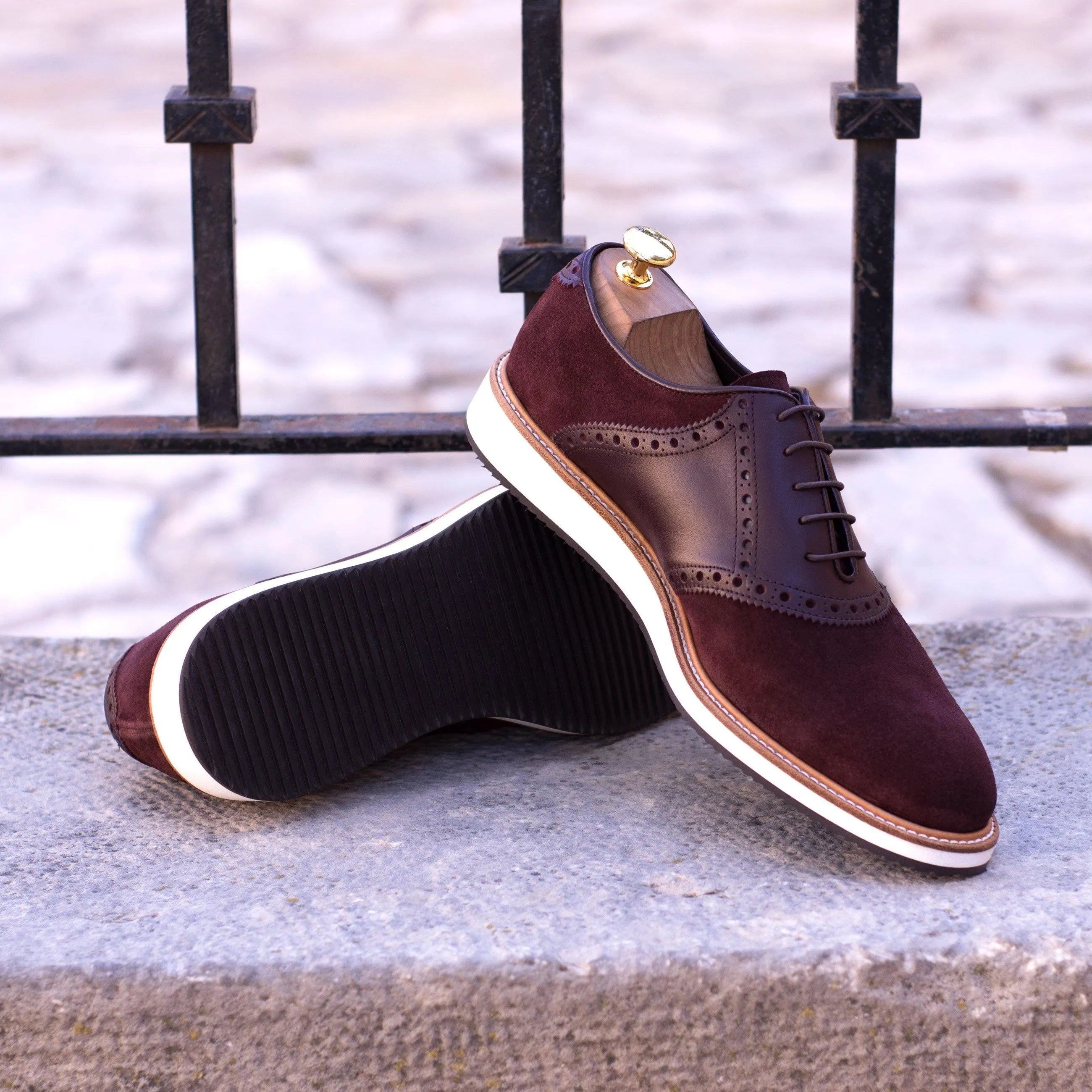 Burgundy leather TR91 Saddle Shoes II back view