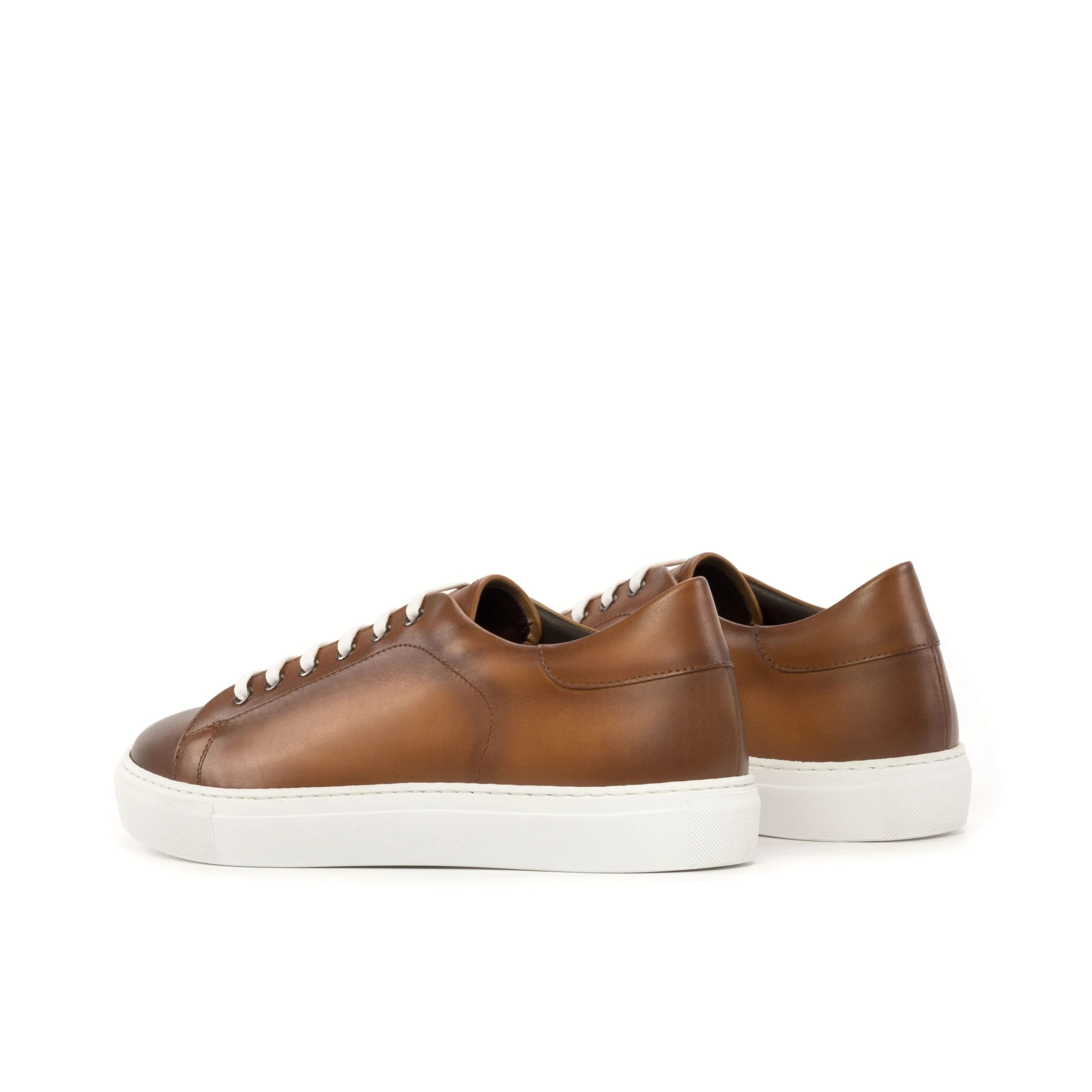Treasure Trainer Sneaker II brown calf leather cupsole trainer back view