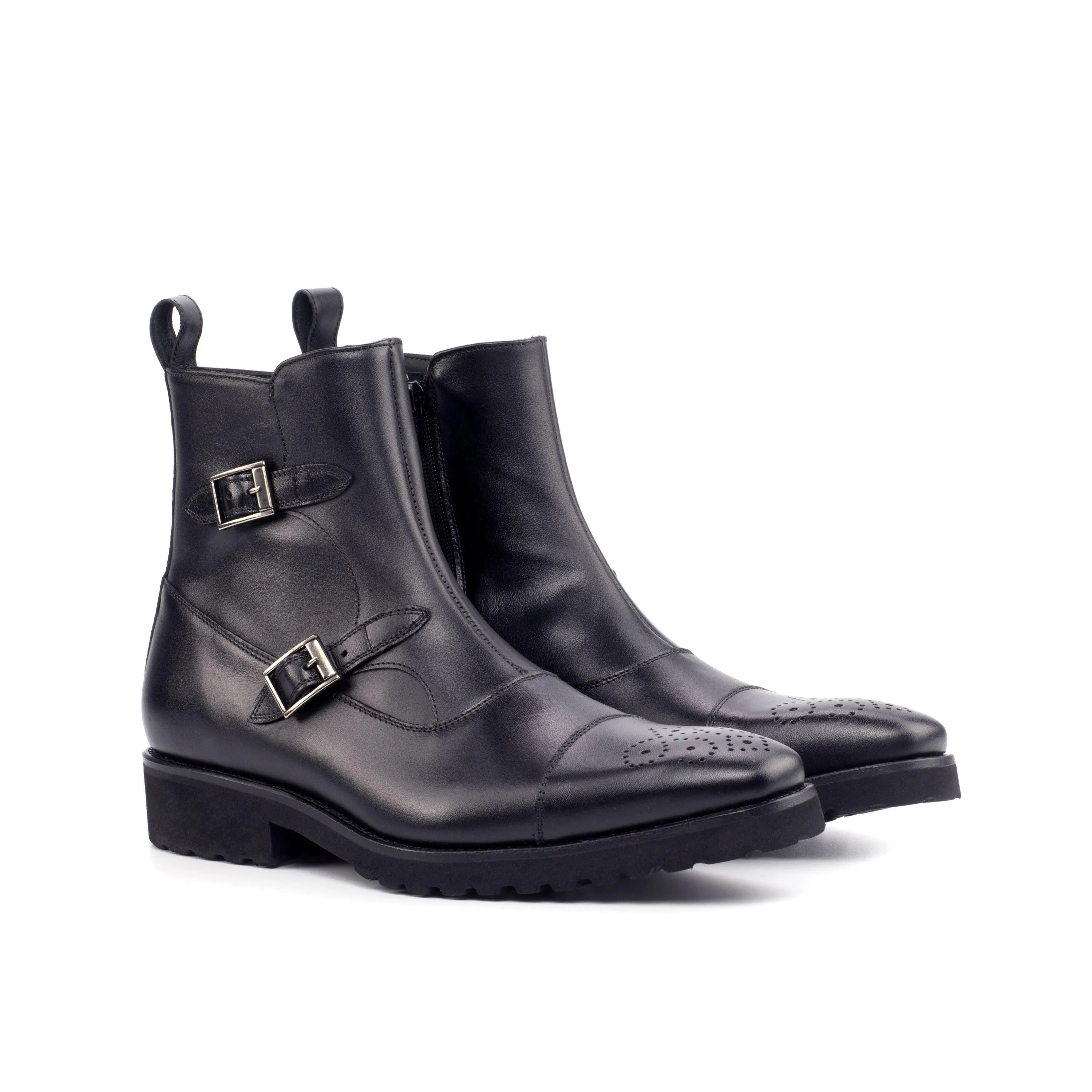 Black leather monk strap Tulum Octavian Boots II